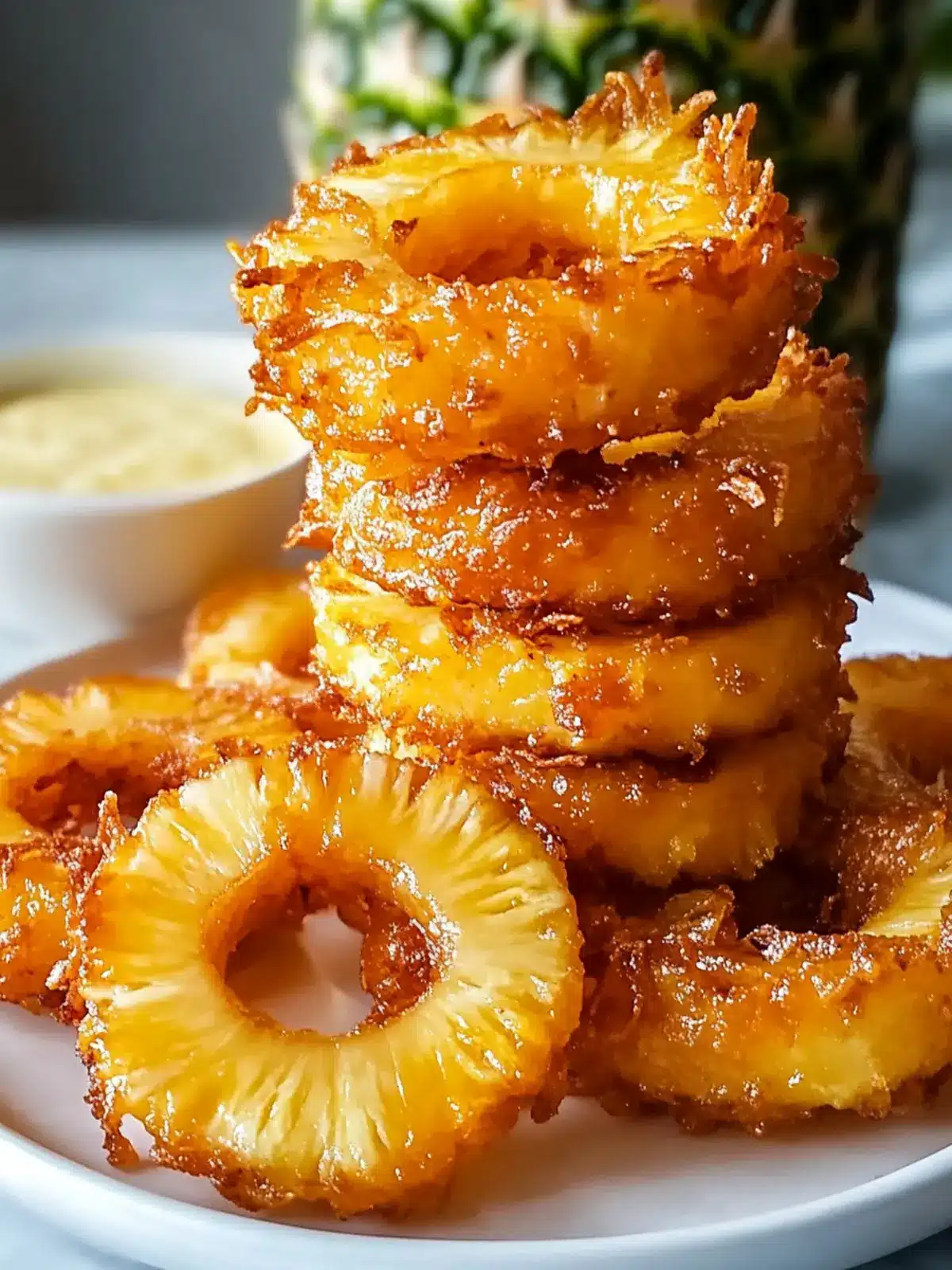 Irresistible Rum-Soaked Fried Pineapple with Creamy Dip 2 Rum-Soaked Fried Pineapple