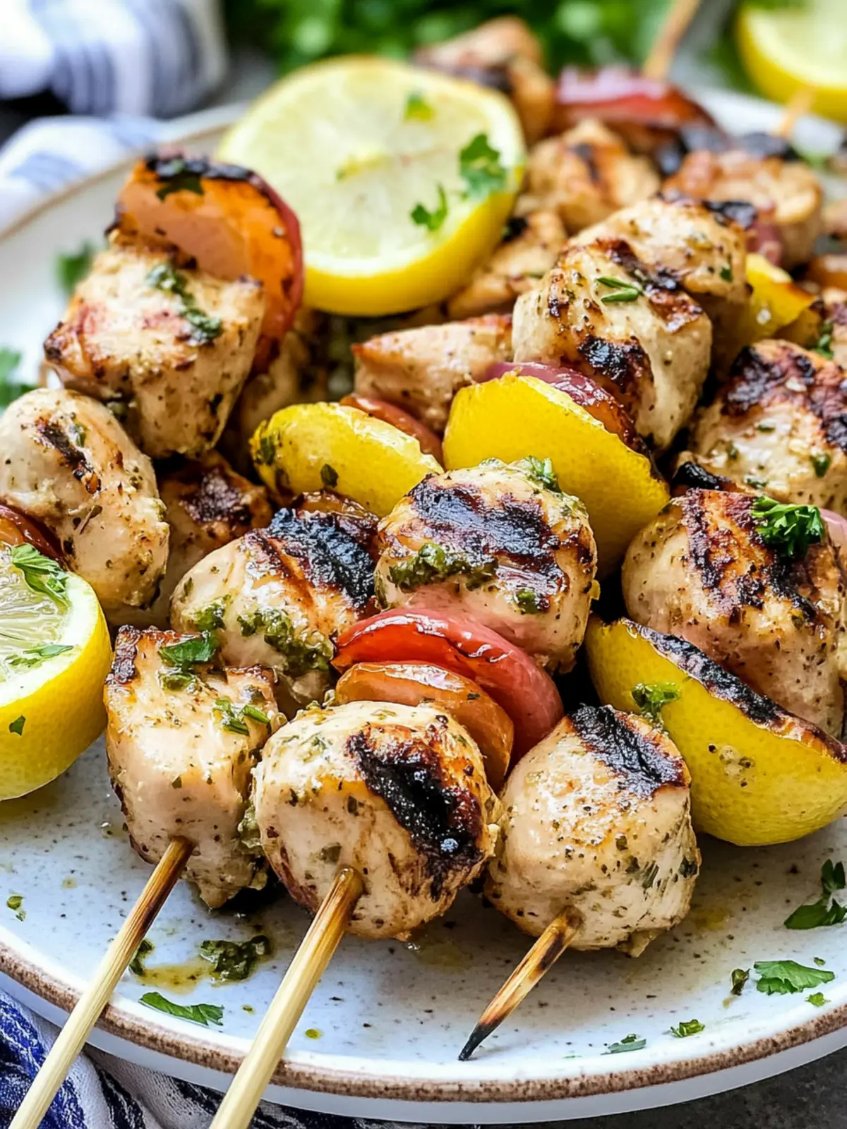 Savory Grilled Greek Lemon Chicken Kabobs for Easy Entertaining 5 Grilled Greek Lemon Chicken Kabobs