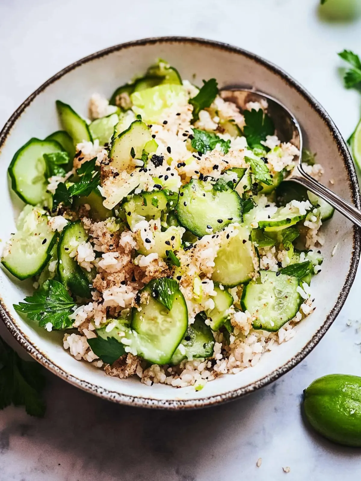Cucumber Crispy Rice Salad with a Zesty Twist 2 Cucumber Crispy Rice Salad