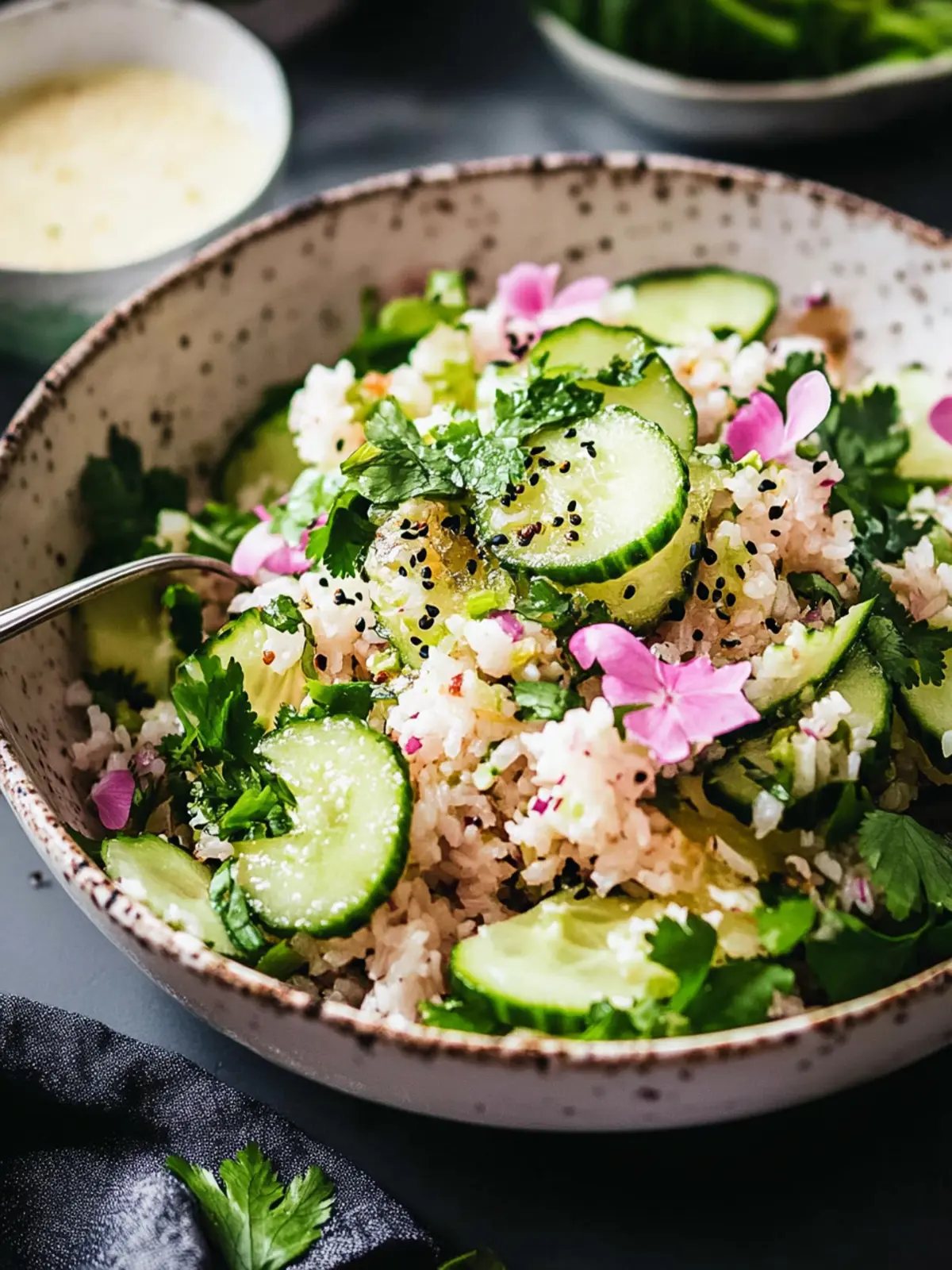 Cucumber Crispy Rice Salad with a Zesty Twist 4 Cucumber Crispy Rice Salad