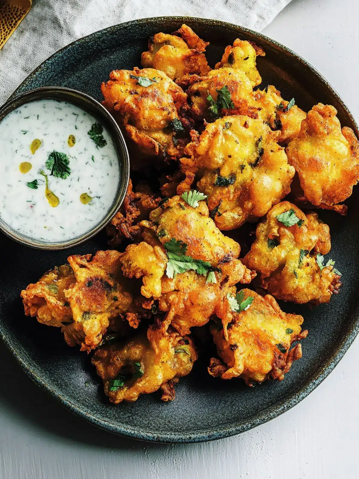 Irresistible Spiced Pakoras with Creamy Coconut Raita 2 Spiced Pakoras with Coconut Raita