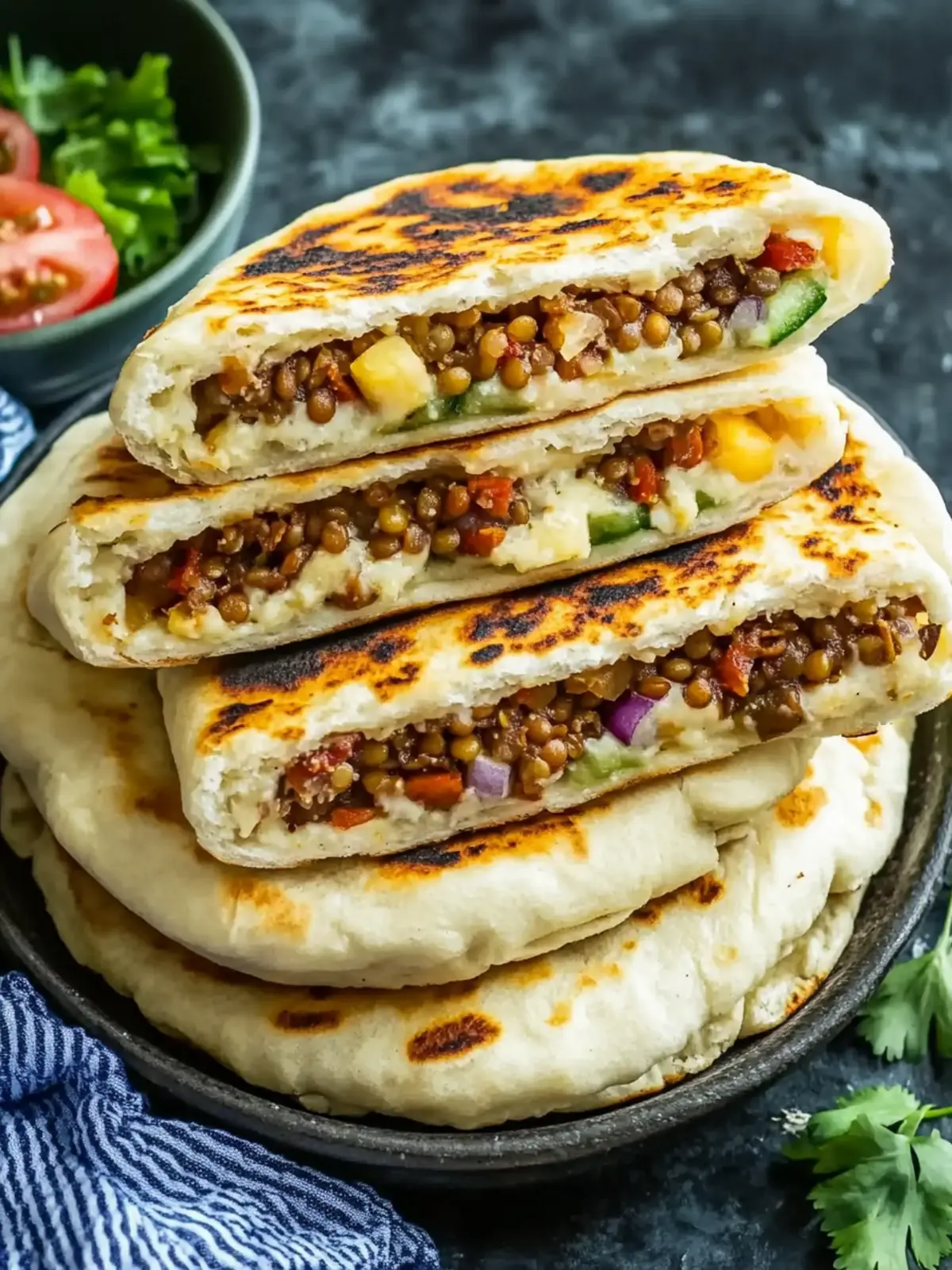Savor Homemade Vegetarian Stuffed Pitas with Lentil Shawarma 2 Vegetarian Stuffed Pitas with Lentil Shawarma