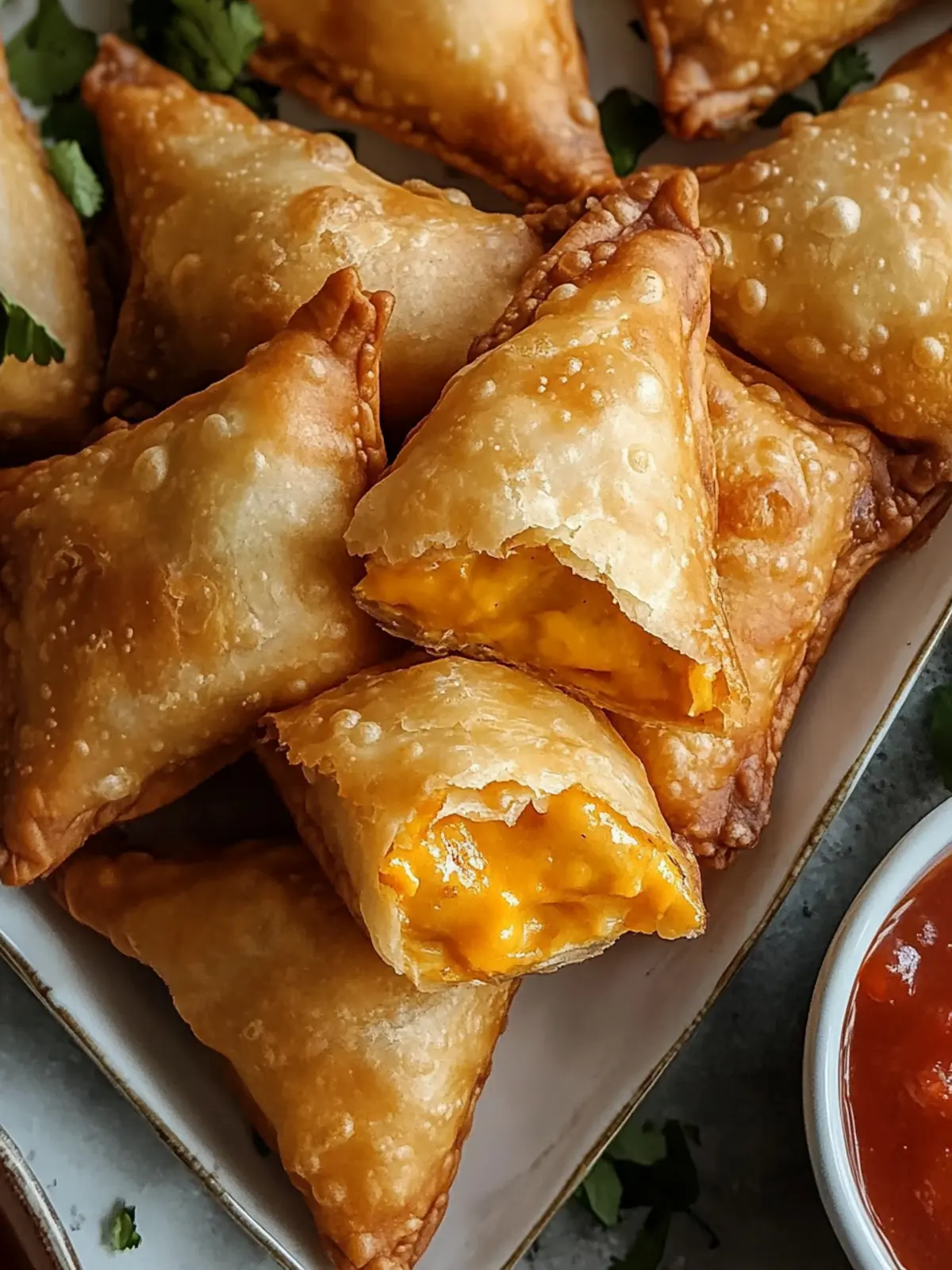 Irresistible Cheese Samosas with a Zesty Cilantro Twist 3 Cheese Samosas