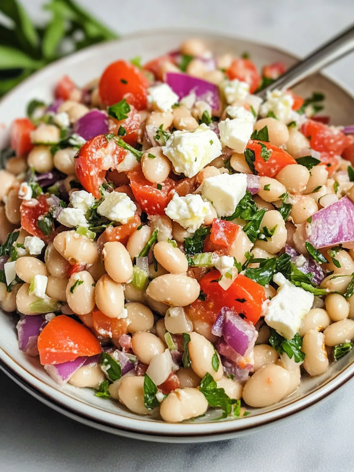 Mediterranean White Bean Salad with Feta That Dazzles Your Tastebuds 3 Mediterranean White Bean Salad with Feta