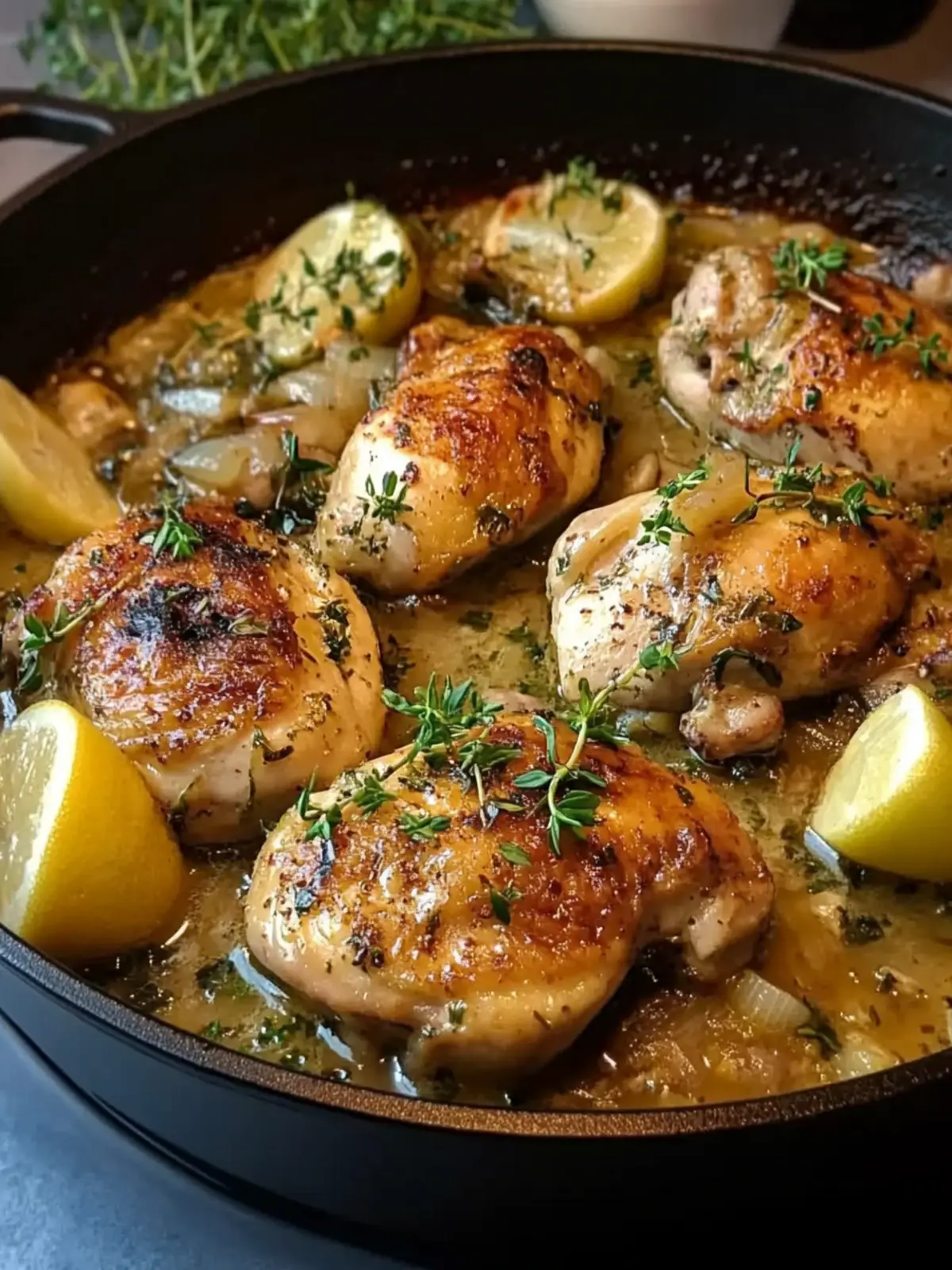 Savory White Wine Chicken Thighs with Herbs and Shallots 3 White Wine Chicken