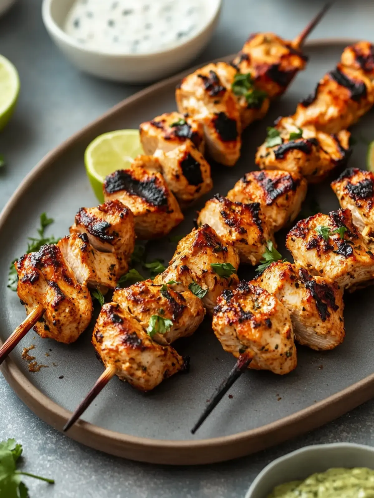 Juicy Chicken Kebabs with Minty Yogurt Marinade Delight 4 Chicken Kebabs