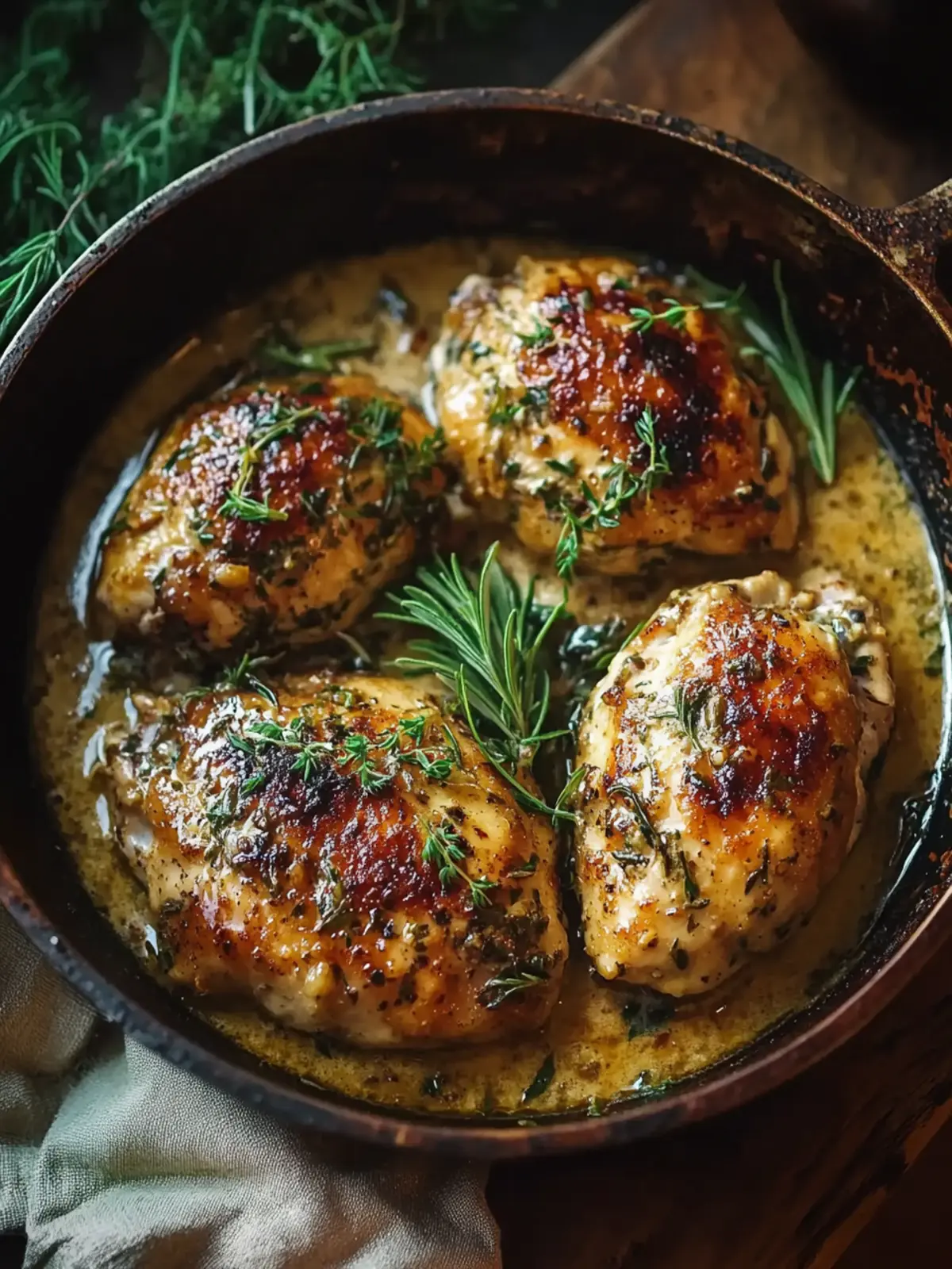 Savory Whole Grain Mustard Chicken Thighs in Creamy Sauce 2 Whole Grain Mustard Chicken