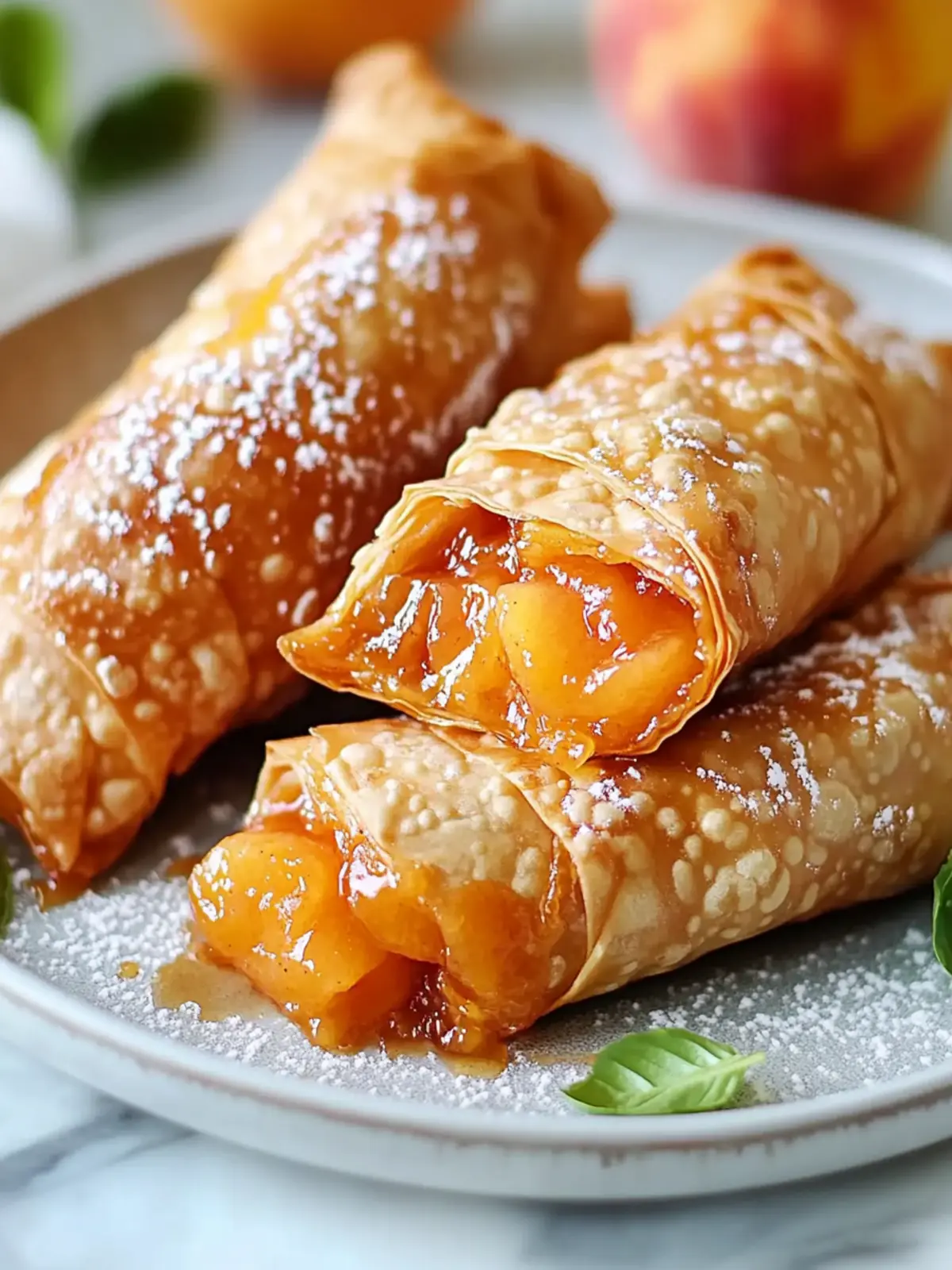 Delicious Peach Cobbler Egg Rolls You’ll Crave Every Summer 4 Peach Cobbler Egg Rolls