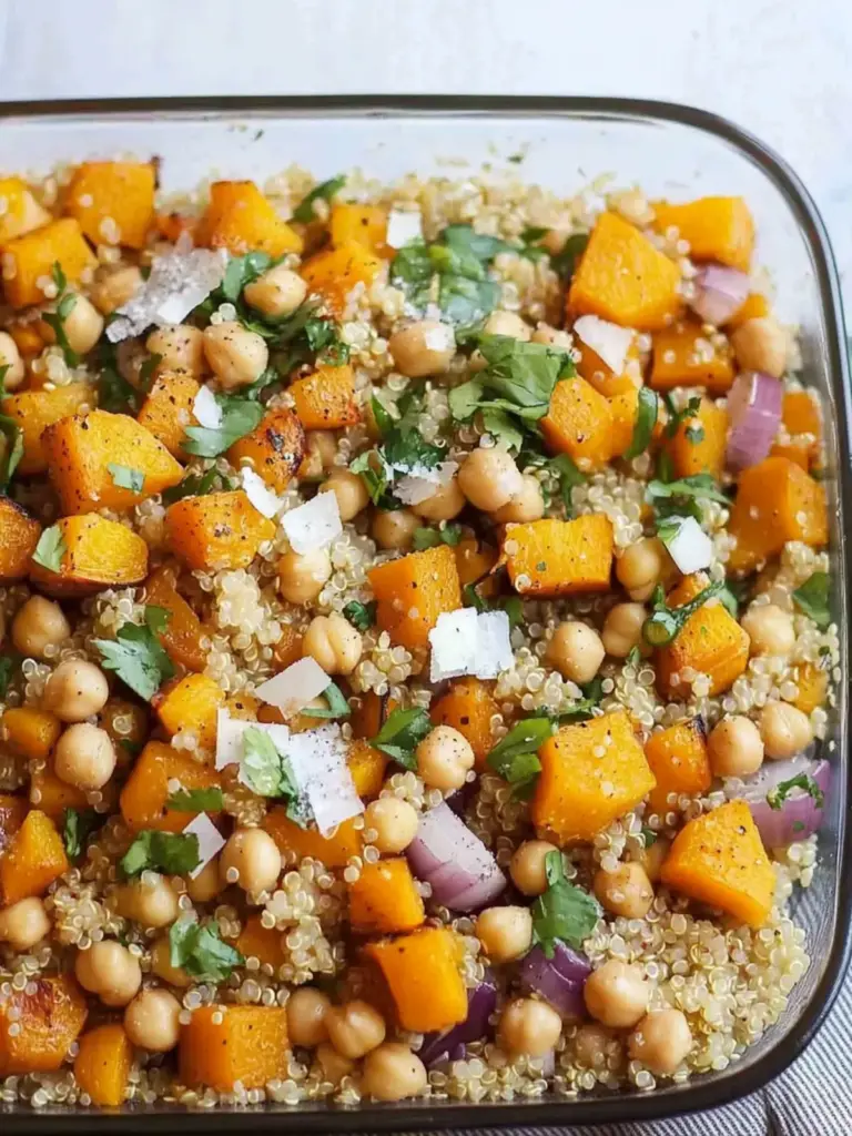 Quinoa with kabocha squash and chickpeas