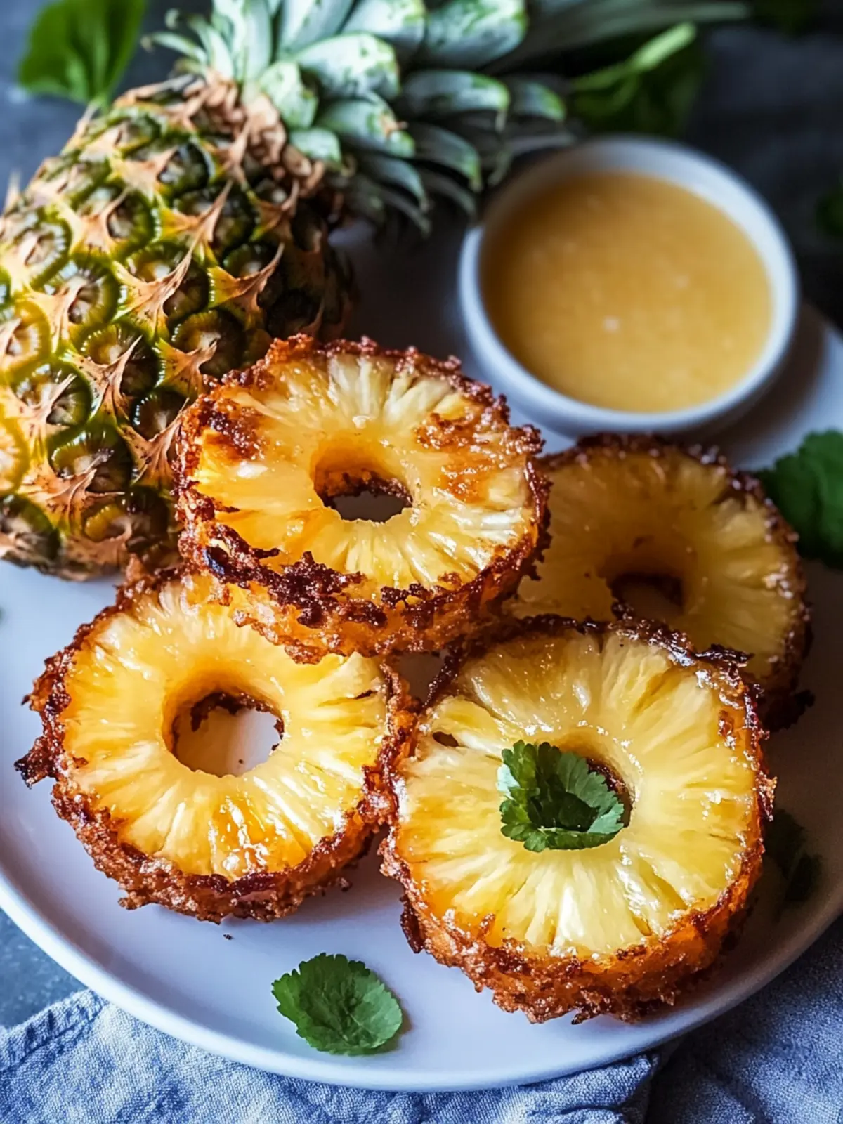 Irresistible Rum-Soaked Fried Pineapple with Creamy Dip 5 Rum-Soaked Fried Pineapple