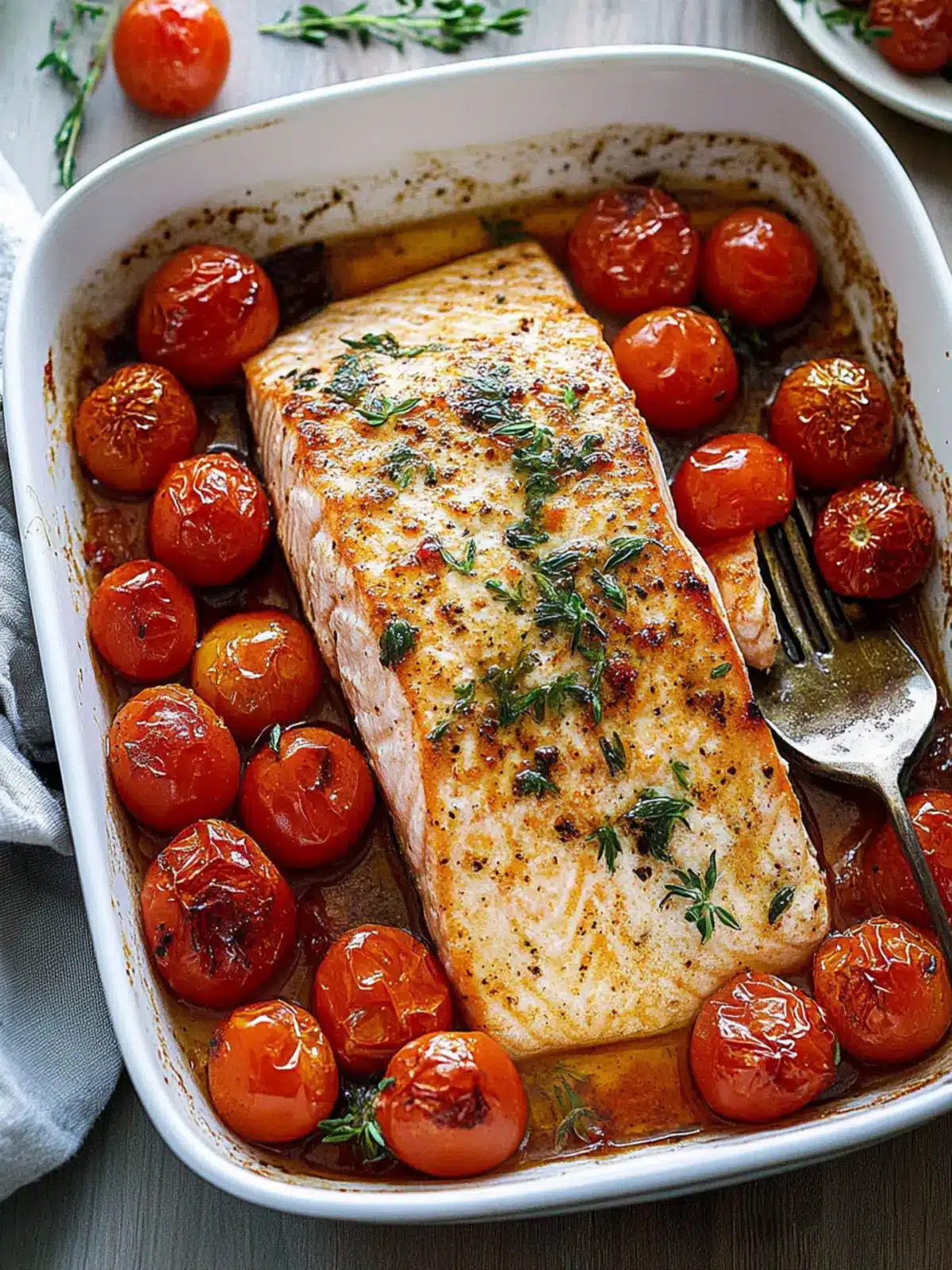 Baked Salmon with Grape Tomatoes for a Flavor-Packed Delight 3 Baked Salmon with Grape Tomatoes