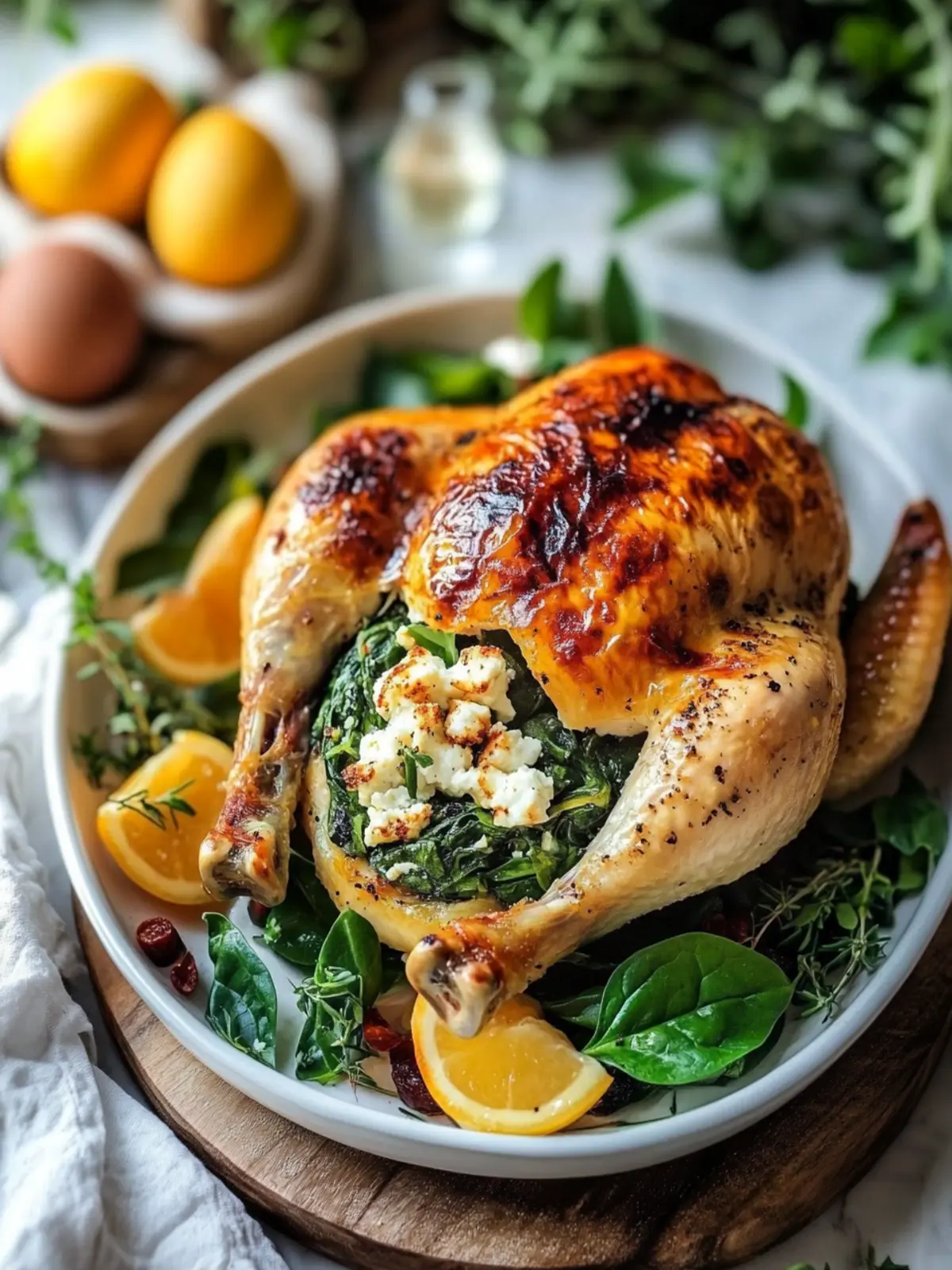 Mouthwatering Stuffed Easter Chicken with Spinach and Feta 2 Stuffed Easter Chicken with Spinach and Feta