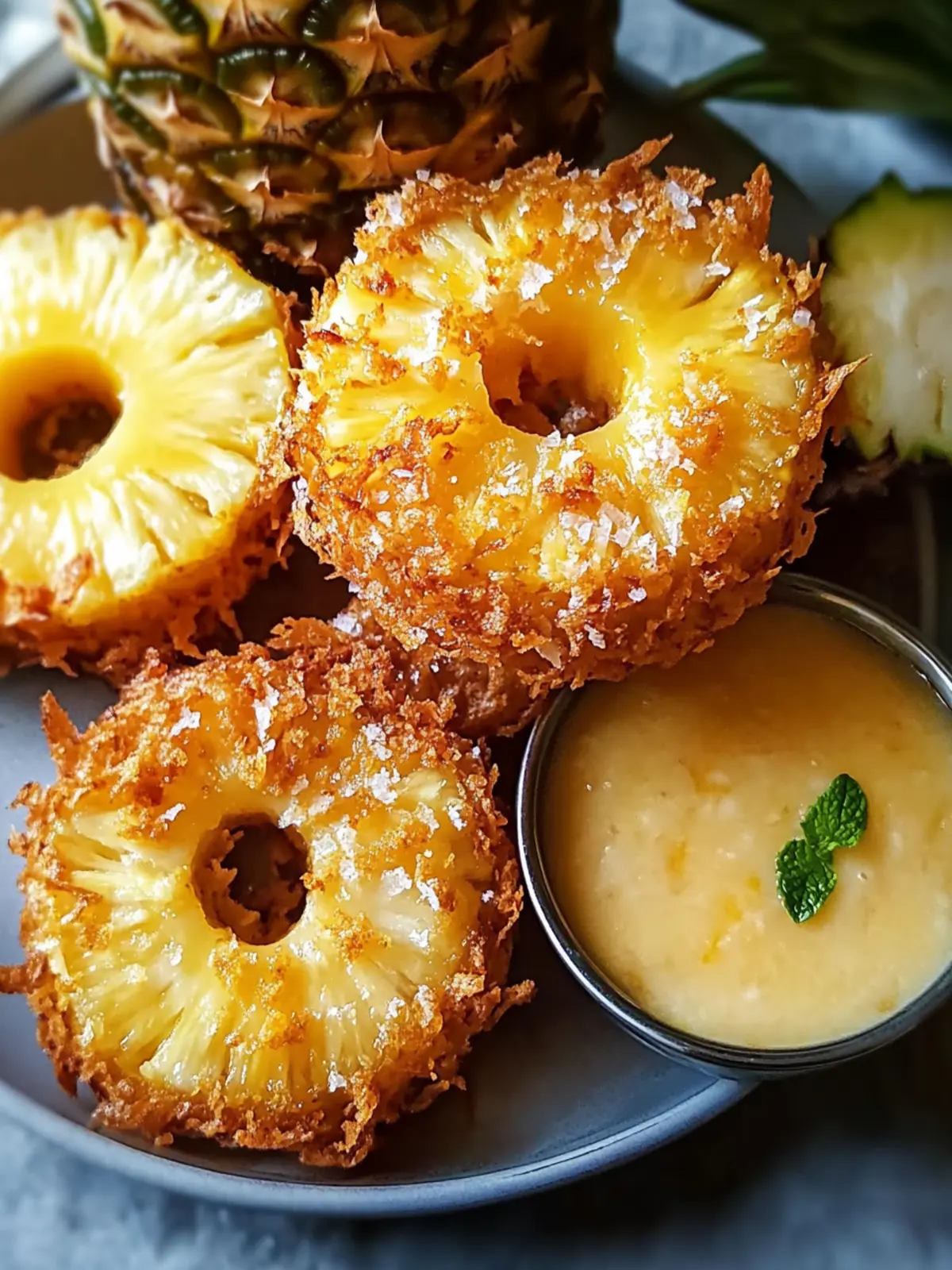 Irresistible Rum-Soaked Fried Pineapple with Creamy Dip 4 Rum-Soaked Fried Pineapple