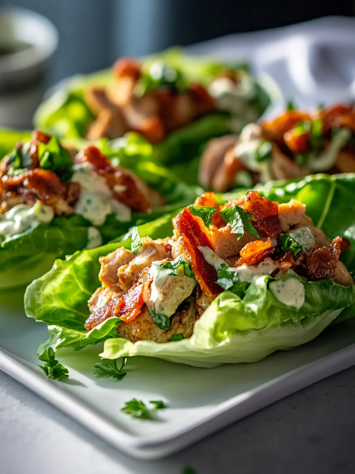 Classic Chicken Beef Bacon Lettuce Wraps with Ranch Bliss 5 Classic Chicken Beef Bacon Lettuce Wraps with Ranch