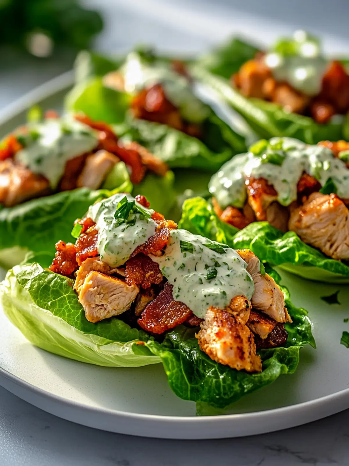 Classic Chicken Beef Bacon Lettuce Wraps with Ranch Bliss 3 Classic Chicken Beef Bacon Lettuce Wraps with Ranch
