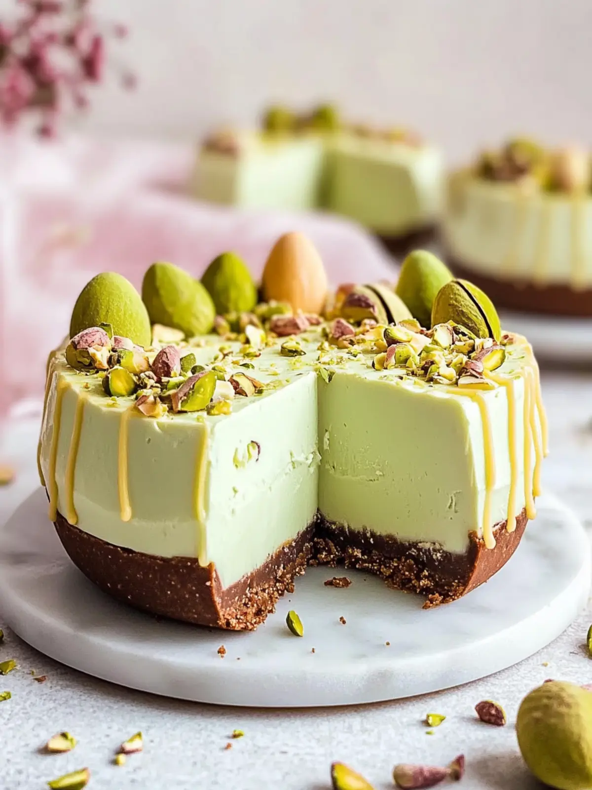 Decadent Pistachio Easter Egg Cheesecake No Bake Delight 2 Pistachio Easter Egg Cheesecake (No Bake)