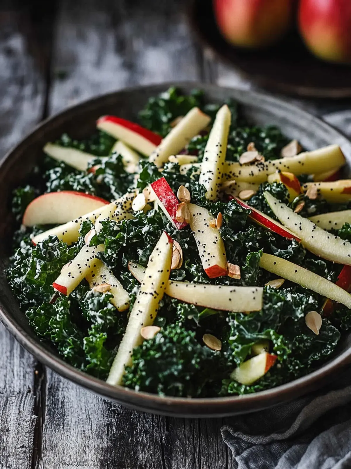 Delicious Kale Apple Salad with Creamy Poppy Seed Dressing 3 Kale Apple Salad with Creamy Poppy Seed Dressing