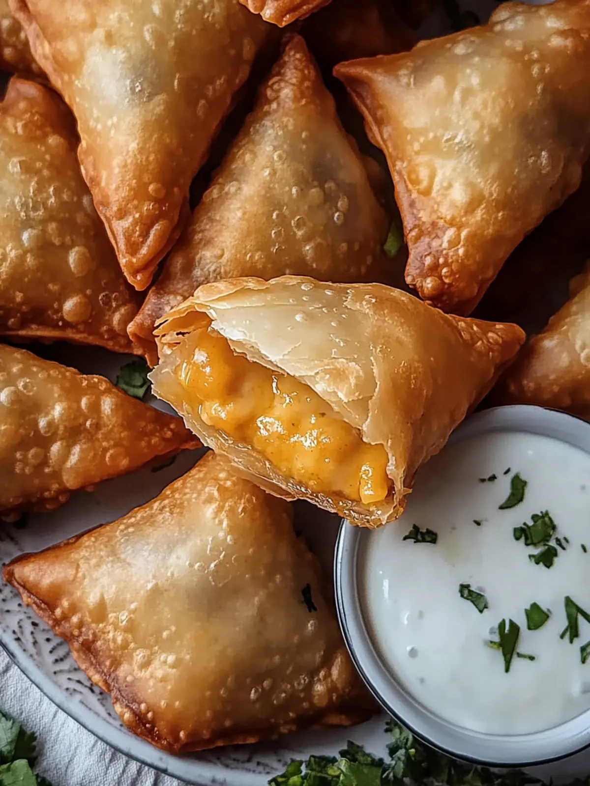 Irresistible Cheese Samosas with a Zesty Cilantro Twist 4 Cheese Samosas