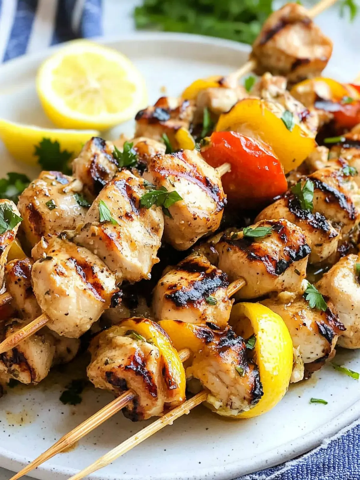 Savory Grilled Greek Lemon Chicken Kabobs for Easy Entertaining 4 Grilled Greek Lemon Chicken Kabobs