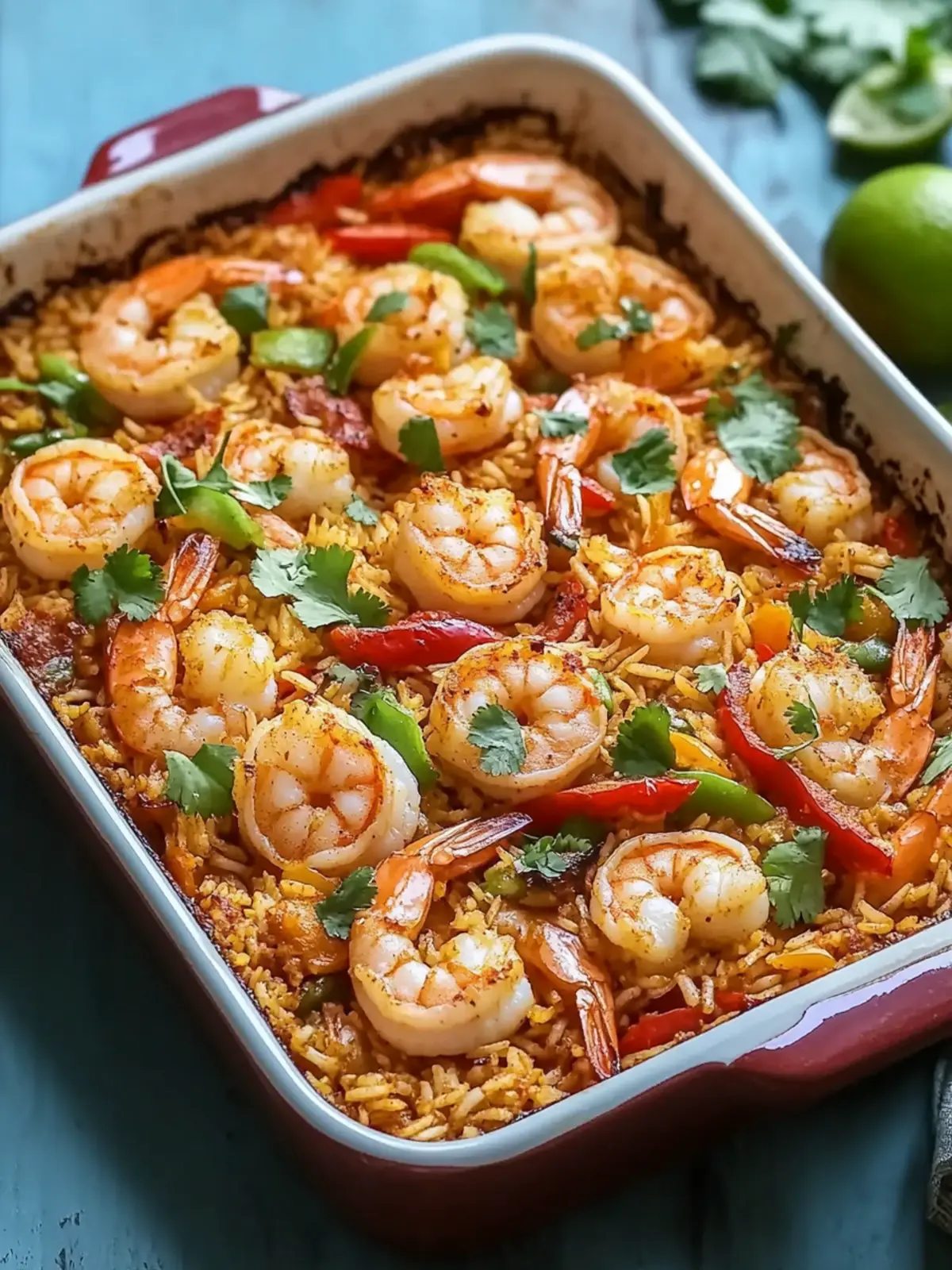 Zesty Shrimp Fajita Rice Bake: Quick Comfort Food Delight 2 Zesty Shrimp Fajita Rice Bake