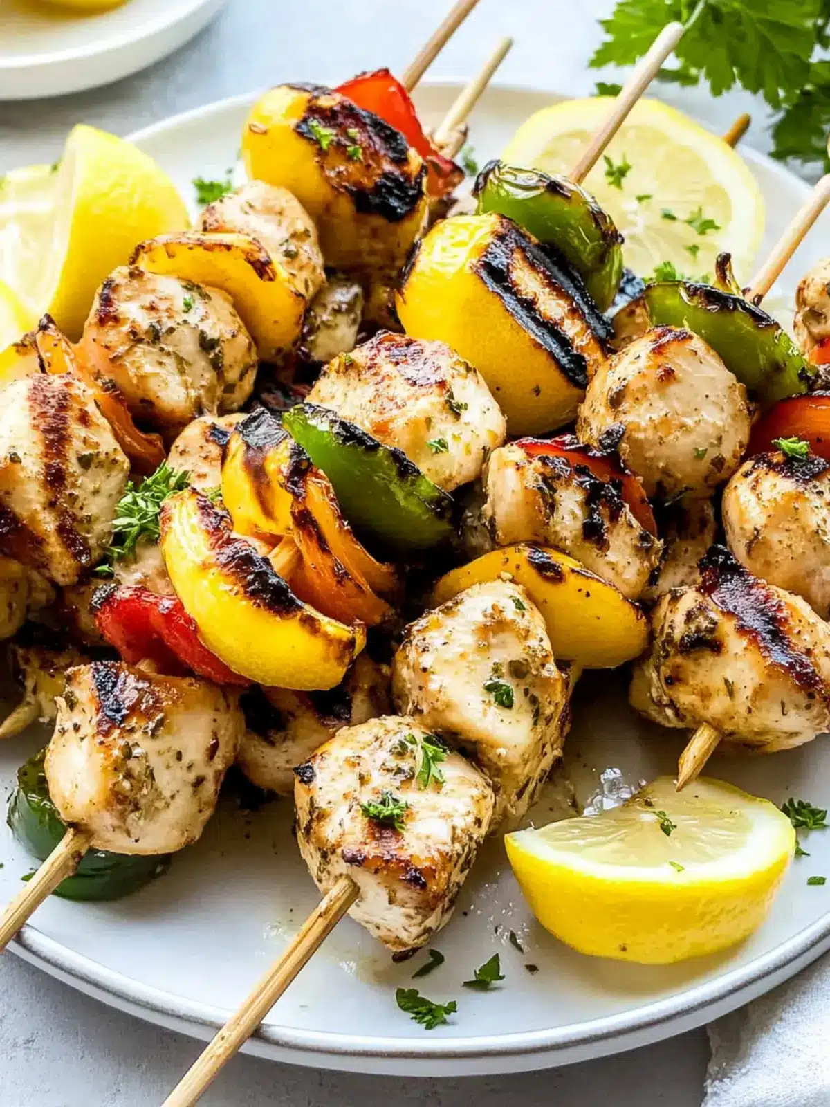 Savory Grilled Greek Lemon Chicken Kabobs for Easy Entertaining 2 Grilled Greek Lemon Chicken Kabobs