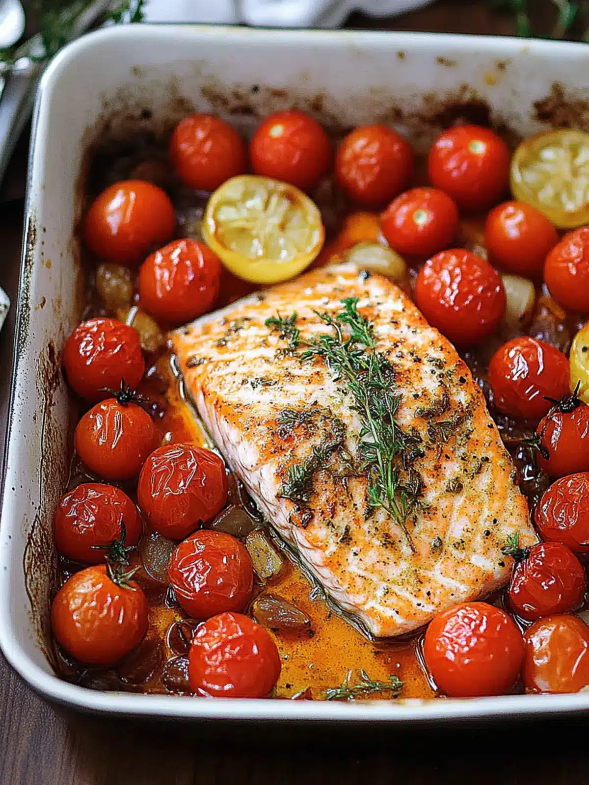 Baked Salmon with Grape Tomatoes for a Flavor-Packed Delight 5 Baked Salmon with Grape Tomatoes