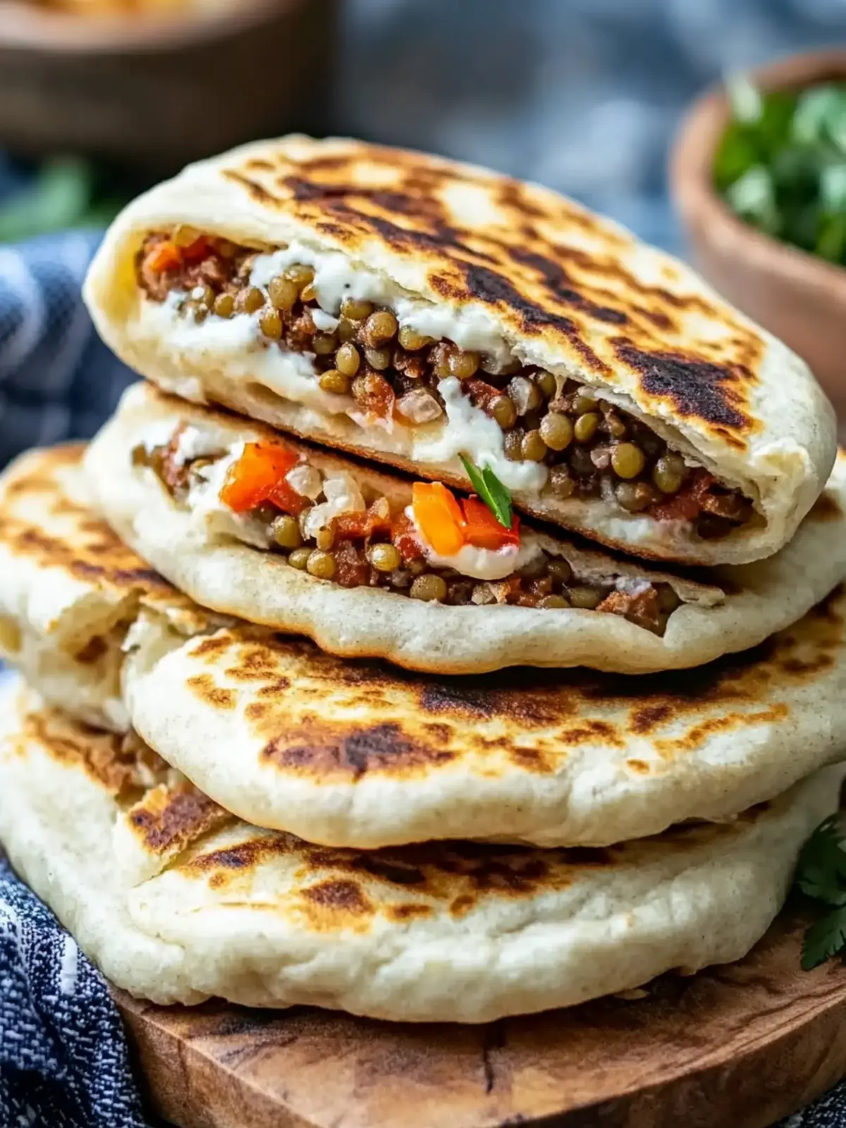 Savor Homemade Vegetarian Stuffed Pitas with Lentil Shawarma 4 Vegetarian Stuffed Pitas with Lentil Shawarma