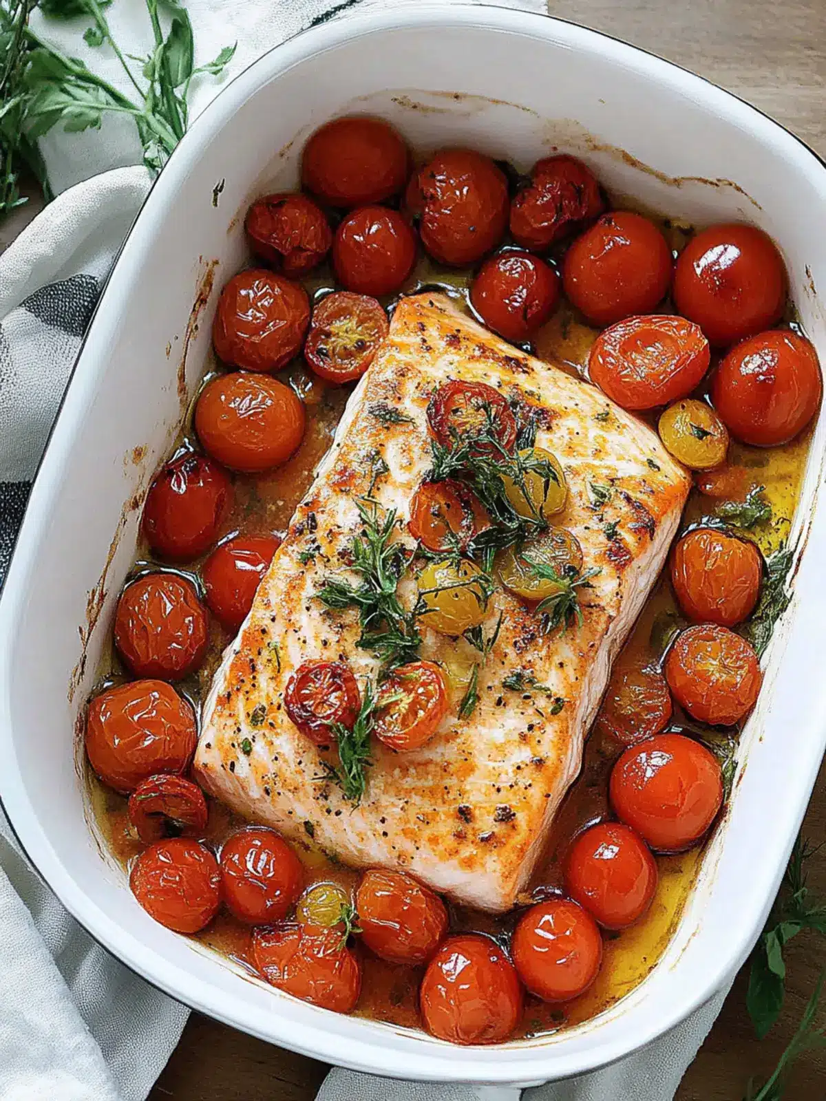 Baked Salmon with Grape Tomatoes for a Flavor-Packed Delight 4 Baked Salmon with Grape Tomatoes