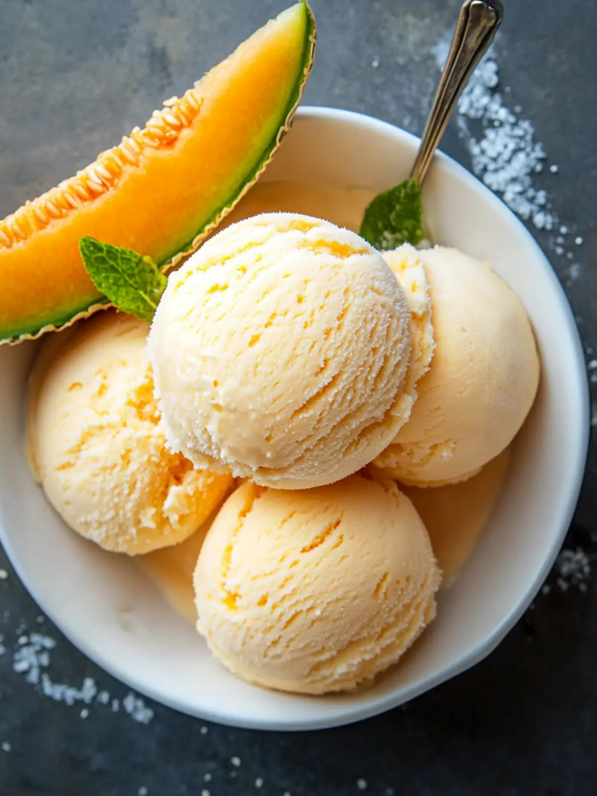 Cantaloupe Sea Salt Ice Cream: A Sweet Savory Delight 3 Cantaloupe Sea Salt Ice Cream