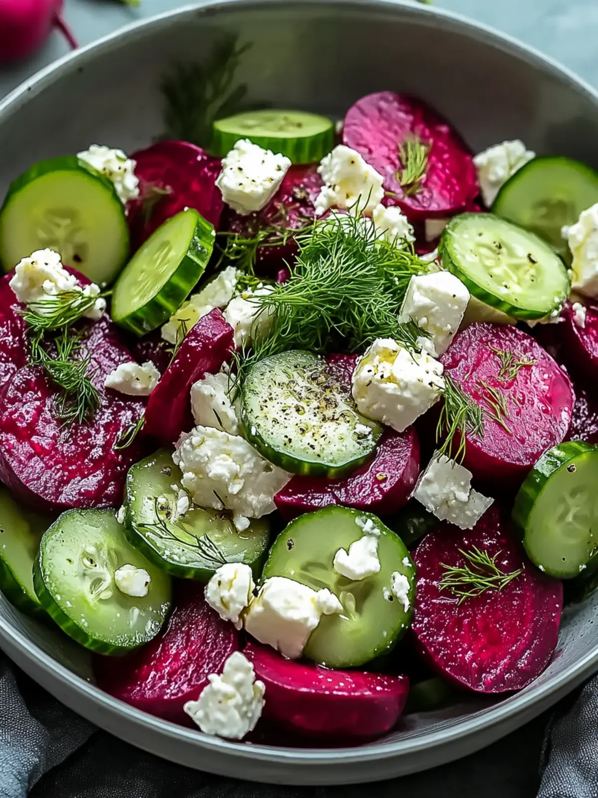 Vibrant Beet Salad with Feta, Cucumbers, and Dill Delight 3 Beet Salad with Feta, Cucumbers, and Dill