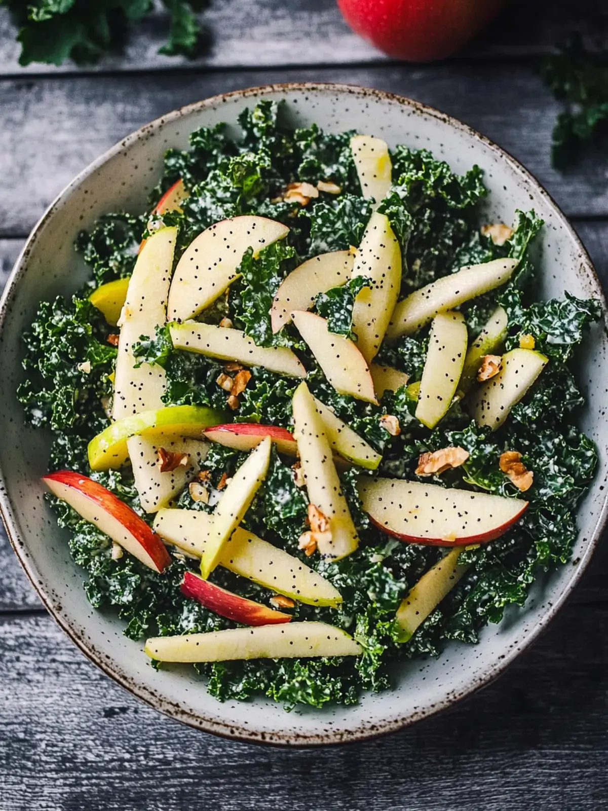 Delicious Kale Apple Salad with Creamy Poppy Seed Dressing 2 Kale Apple Salad with Creamy Poppy Seed Dressing