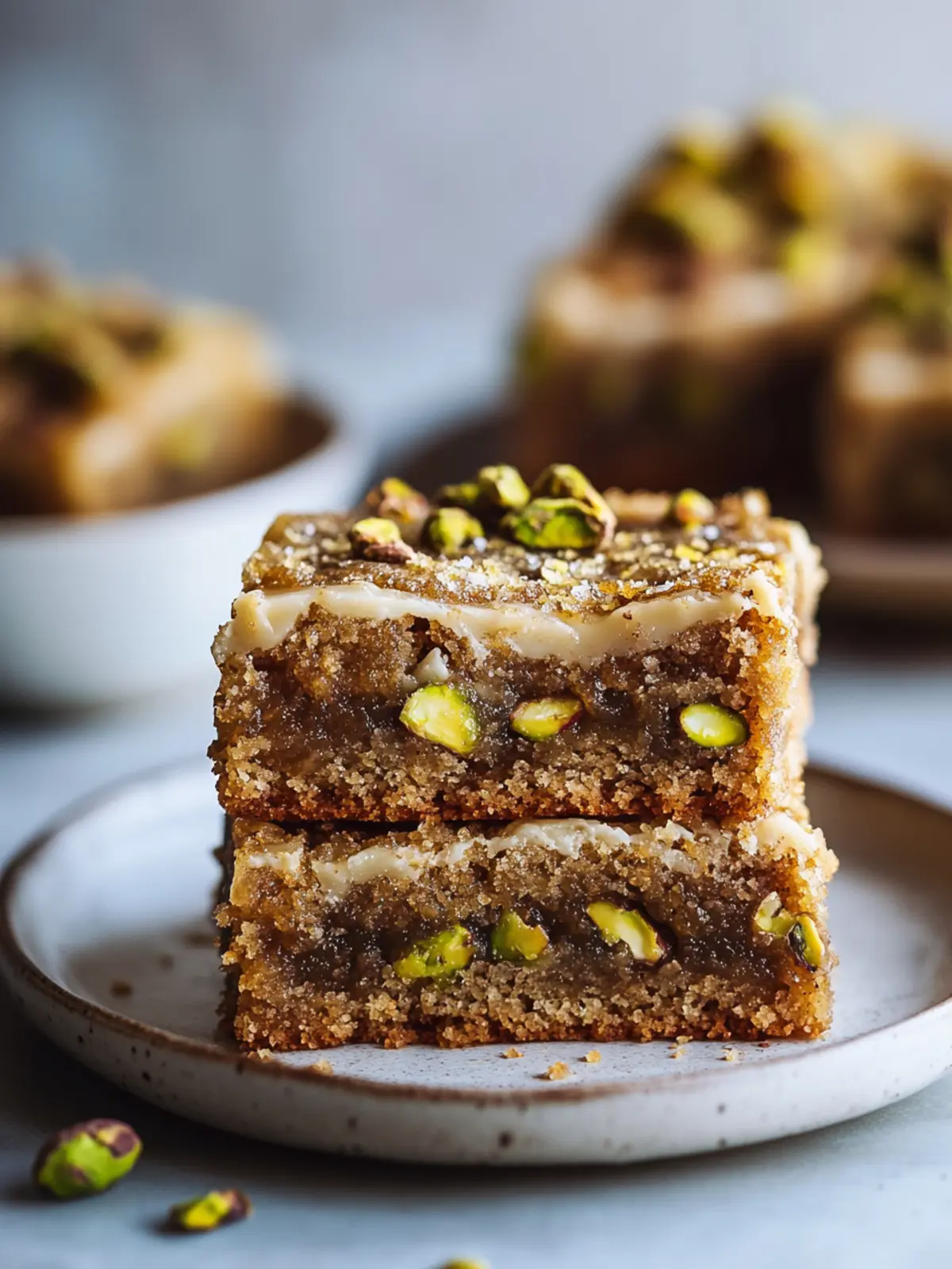 Decadent Brown Butter & Honey Pistachio Cookie Bars to Adore 5 Brown Butter & Honey Pistachio Cookie Bars