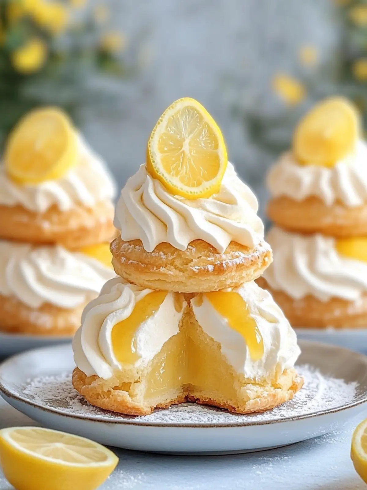 Light & Zesty Cinco de Mayo Choux Pastries with Lemon Cream 4 Cinco de Mayo Light choux pastries filled with lemon cream