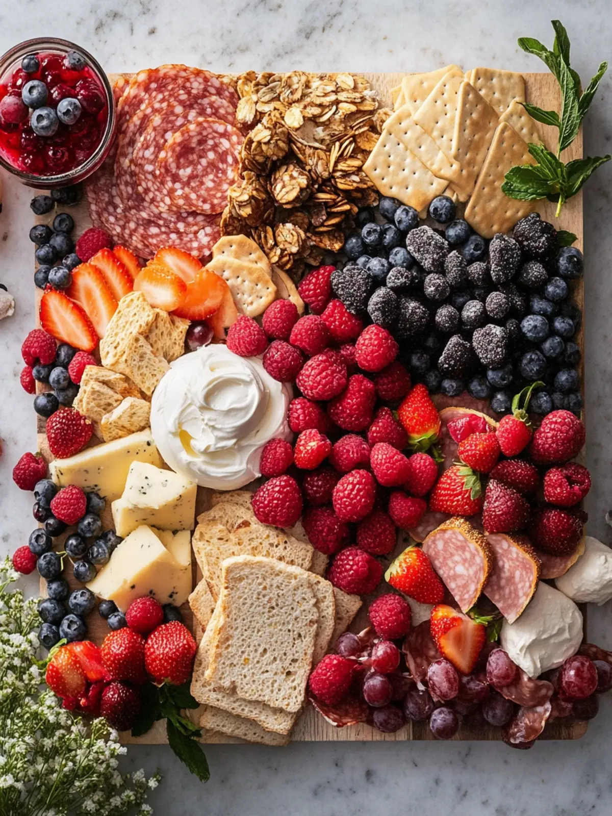 Mothers Day Berries & Cream Charcuterie Board Delight 2 Mother's Day Berries & Cream Charcuterie Board