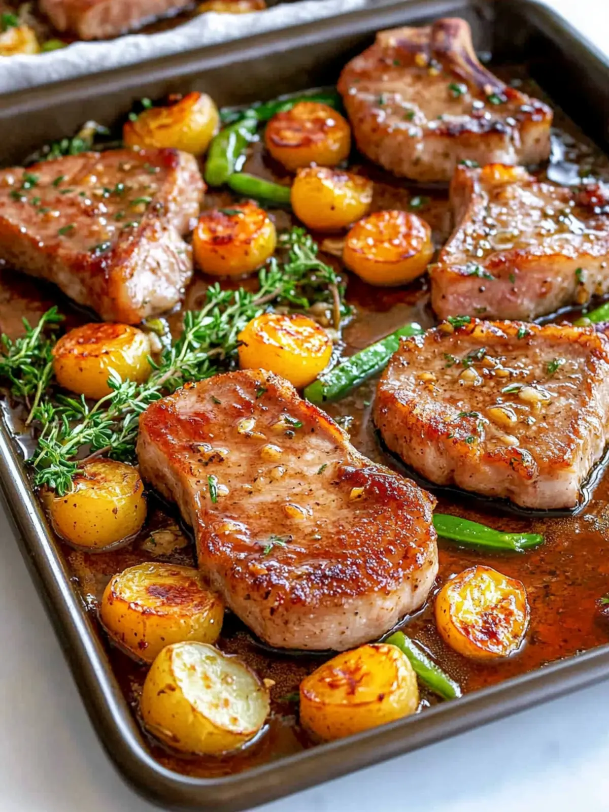 Sheet Pan Honey Garlic Pork Chops for Easy Delicious Dinners 4 Sheet Pan Honey Garlic Pork Chops