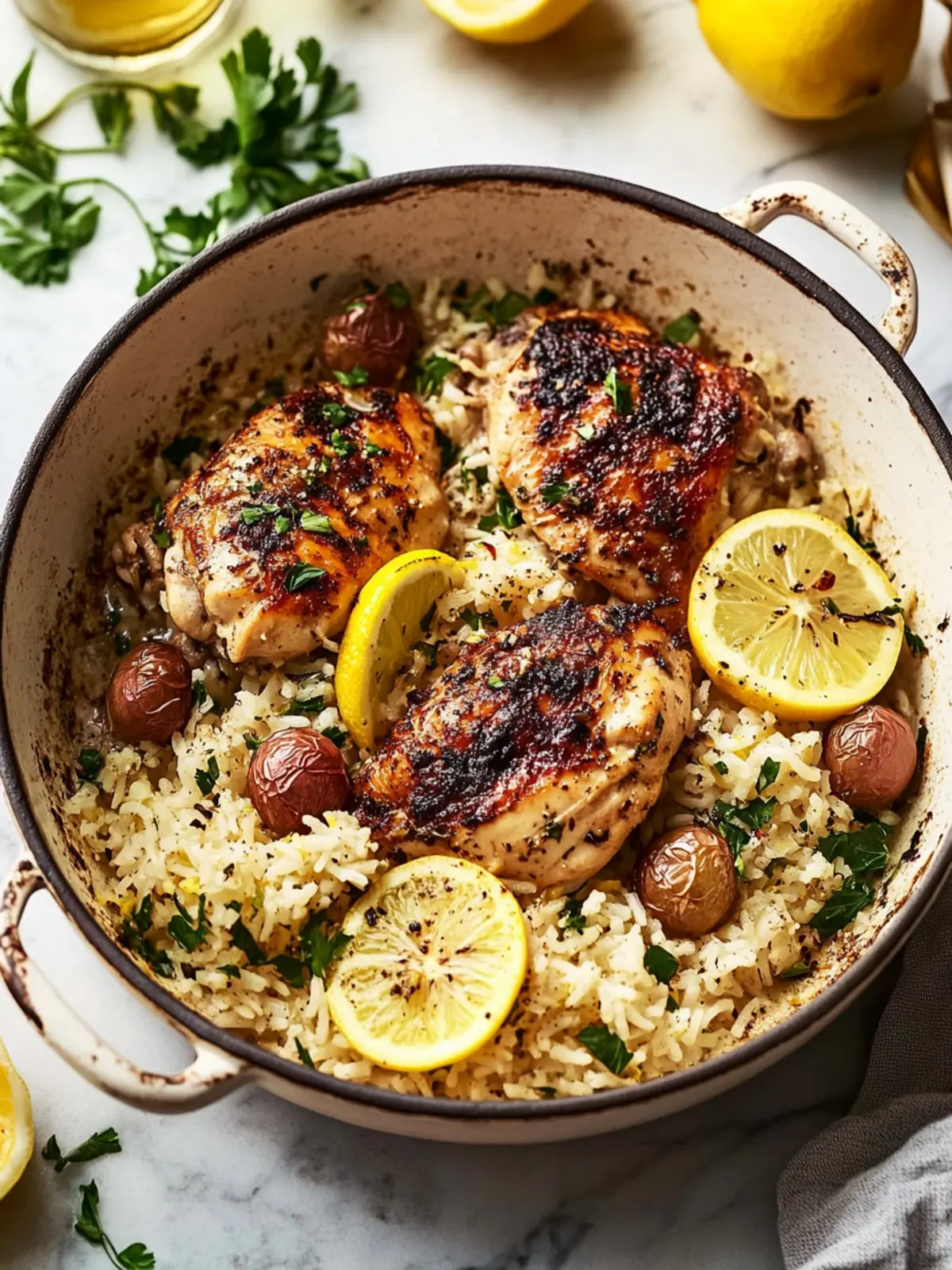 Easy One Pot Greek Chicken and Lemon Rice You'll Love 4 Easy One Pot Greek Chicken and Lemon Rice