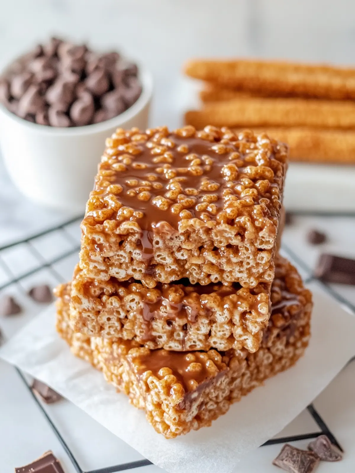 Decadent Chocolate Churro Rice Krispie Treats You’ll Love 4 Chocolate Churro Rice Krispie Treats