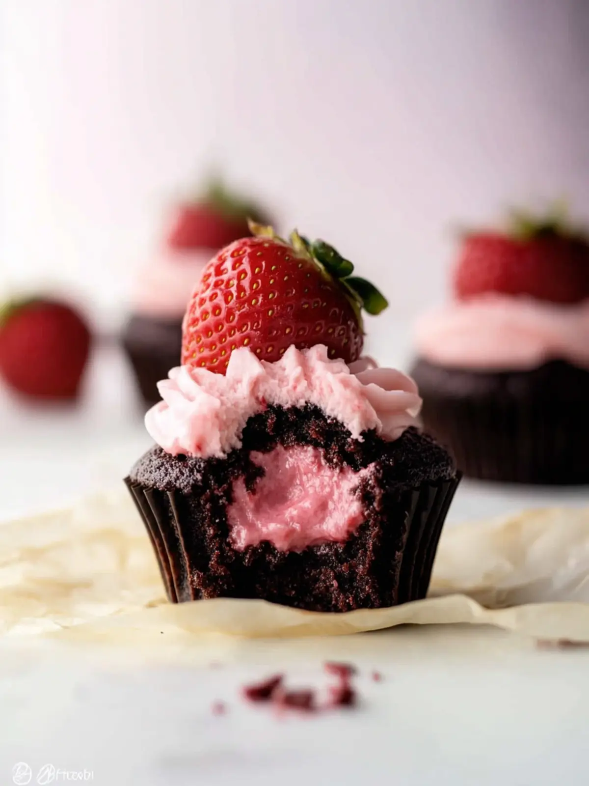 Decadent Mother's Day Chocolate Covered Strawberry Cupcakes 2 Mother's Day Chocolate Covered Strawberry Cupcakes