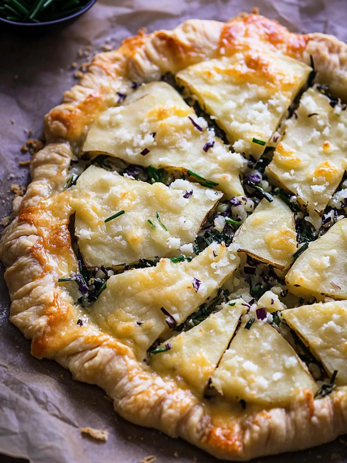 Cinco de Mayo Cheesy Potato Chive Galette for a Festive Feast 3 Cinco de Mayo Cheesy Potato Chive Galette.