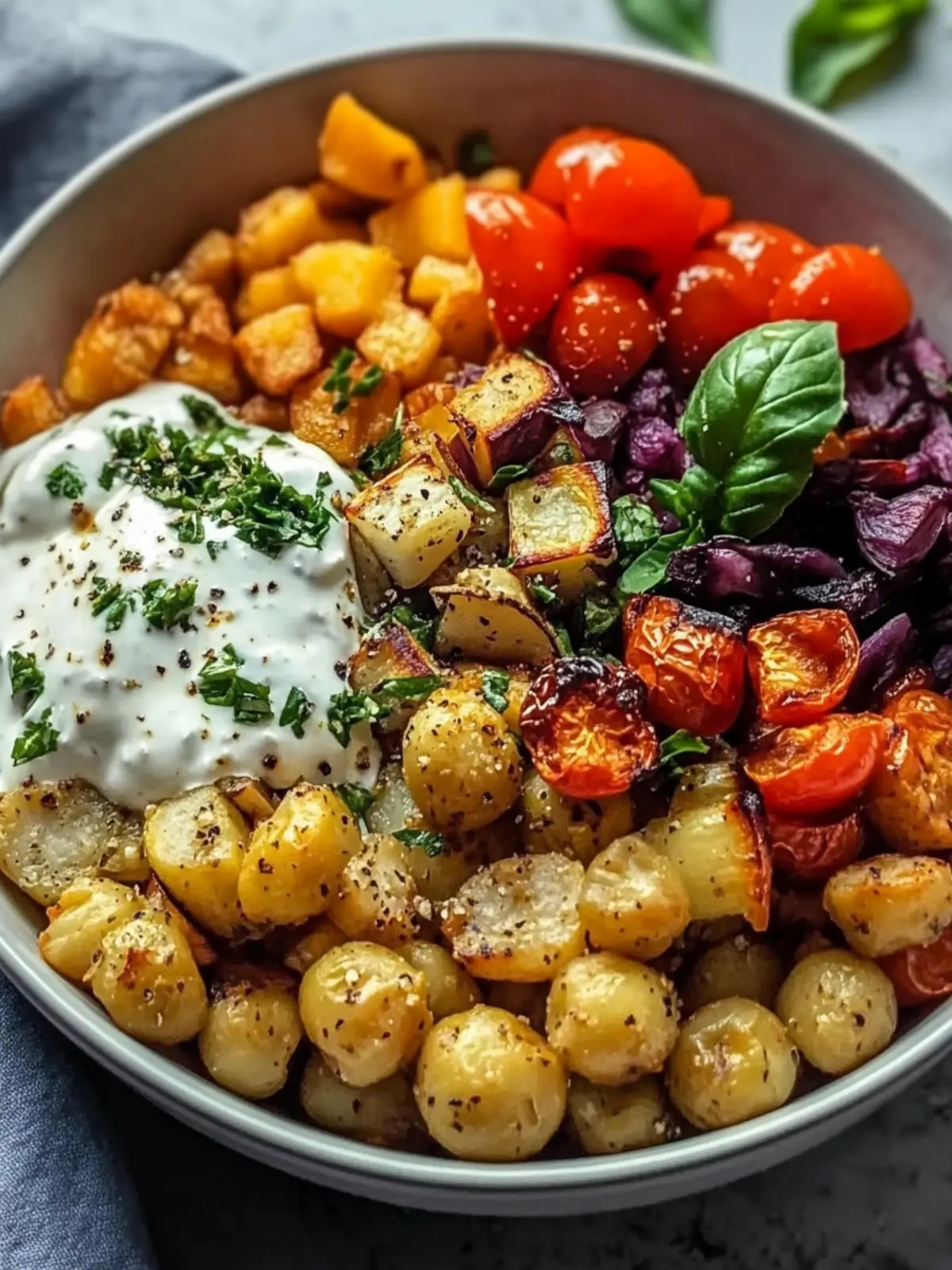 Delicious Mother's Day Vegan Mediterranean Roasted Veggie Bowl 4 Mother' Day Vegan Mediterranean Roasted Vegetables Bowl