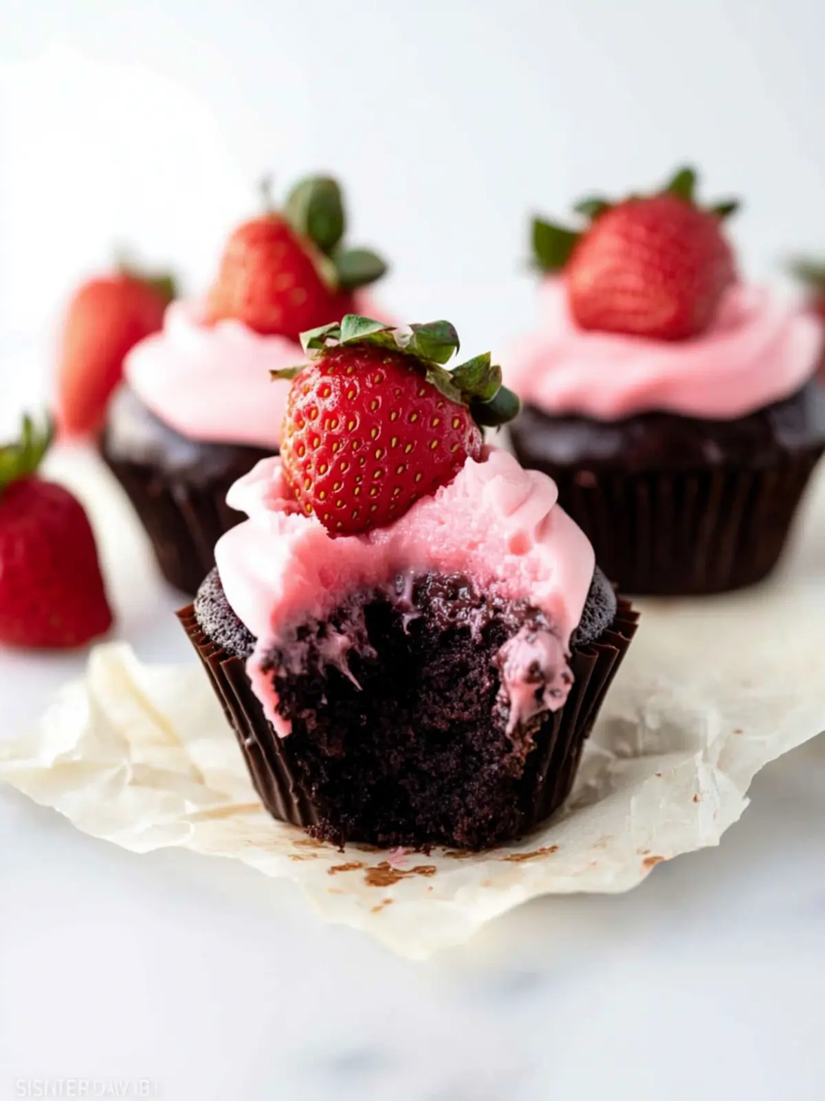 Decadent Mother's Day Chocolate Covered Strawberry Cupcakes 4 Mother's Day Chocolate Covered Strawberry Cupcakes