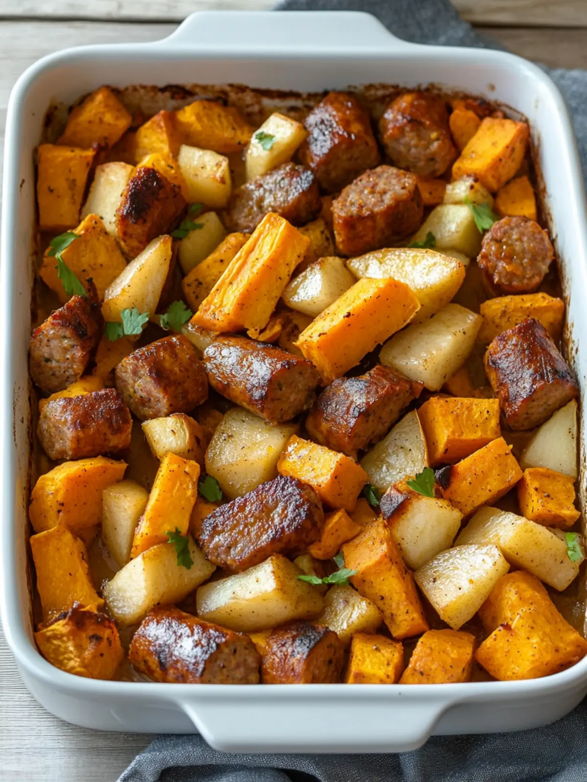 Delicious Cinco de Mayo Maple Dijon Sweet Potato Apple Bake 4 Cinco de Mayo Maple Dijon Sweet Potato Apple Sausage Bake