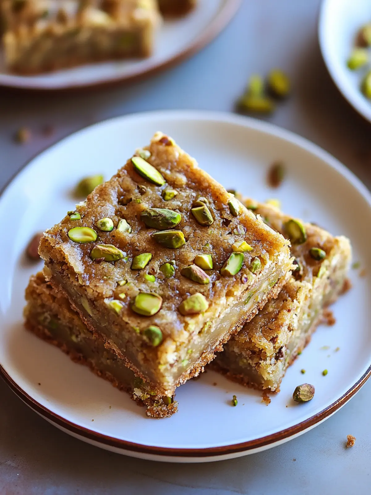 Decadent Brown Butter & Honey Pistachio Cookie Bars to Adore 2 Brown Butter & Honey Pistachio Cookie Bars