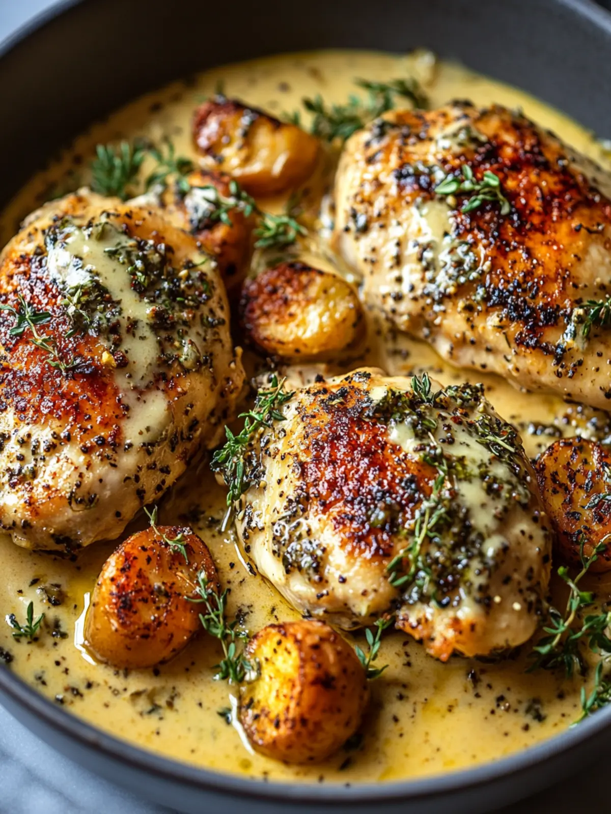 Savory French Mustard Chicken Thighs in Creamy Sauce 2 French Mustard Chicken