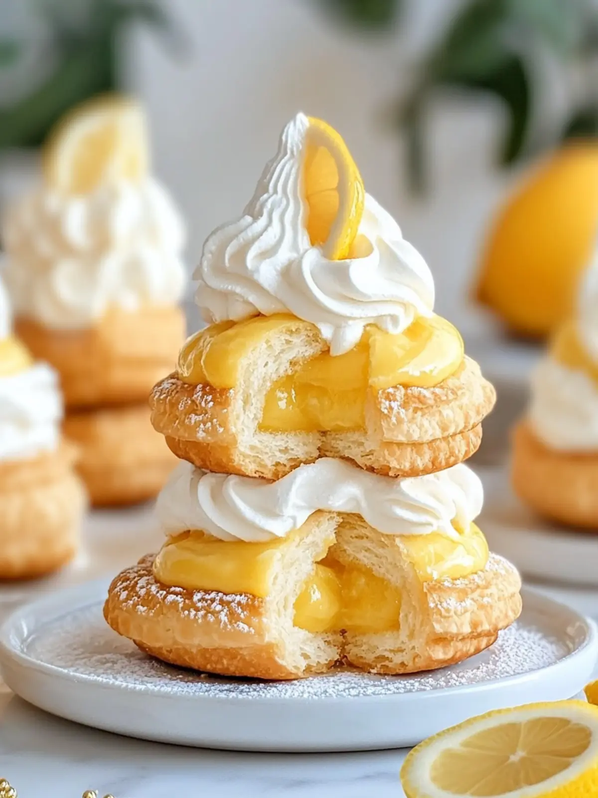 Light & Zesty Cinco de Mayo Choux Pastries with Lemon Cream 2 Cinco de Mayo Light choux pastries filled with lemon cream