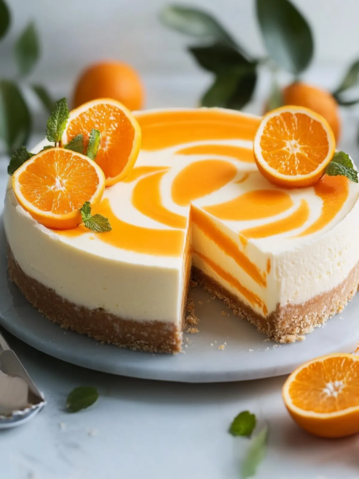 Irresistible Cinco de Mayo No-Bake Creamsicle Cheesecake Swirl 2 Cinco de Mayo No-Bake Creamsicle Cheesecake (Orange & Vanilla Swirl)