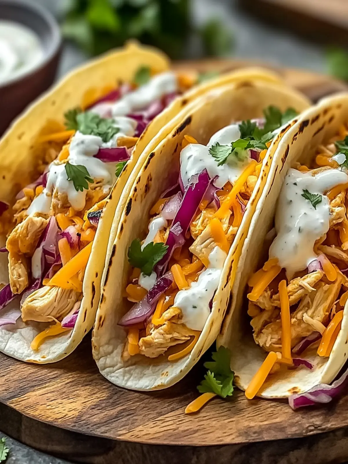 Indulge in Creamy Cheddar Ranch Chicken Tacos Tonight 3 Creamy Cheddar Ranch Chicken Tacos