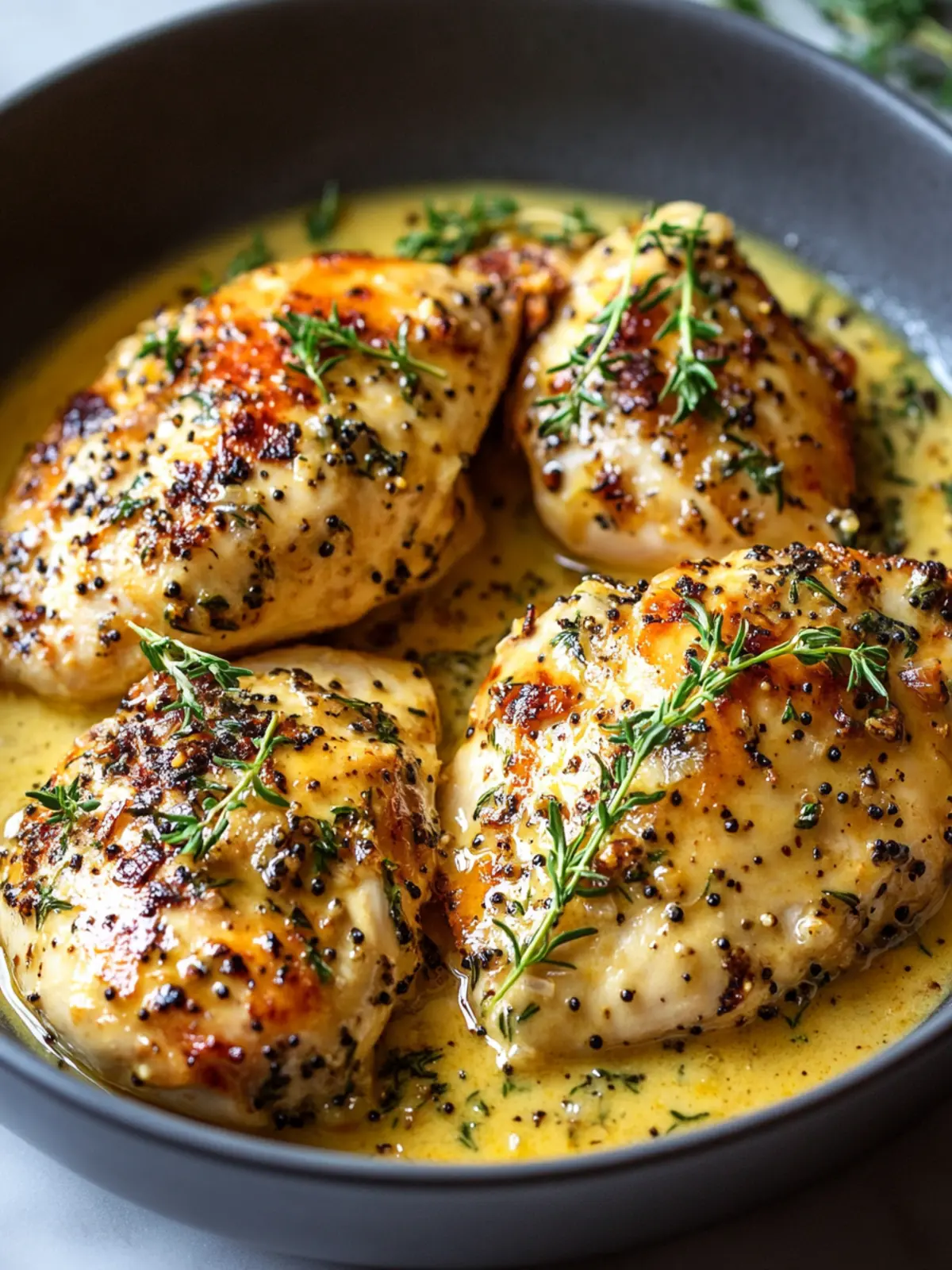 Savory French Mustard Chicken Thighs in Creamy Sauce 4 French Mustard Chicken
