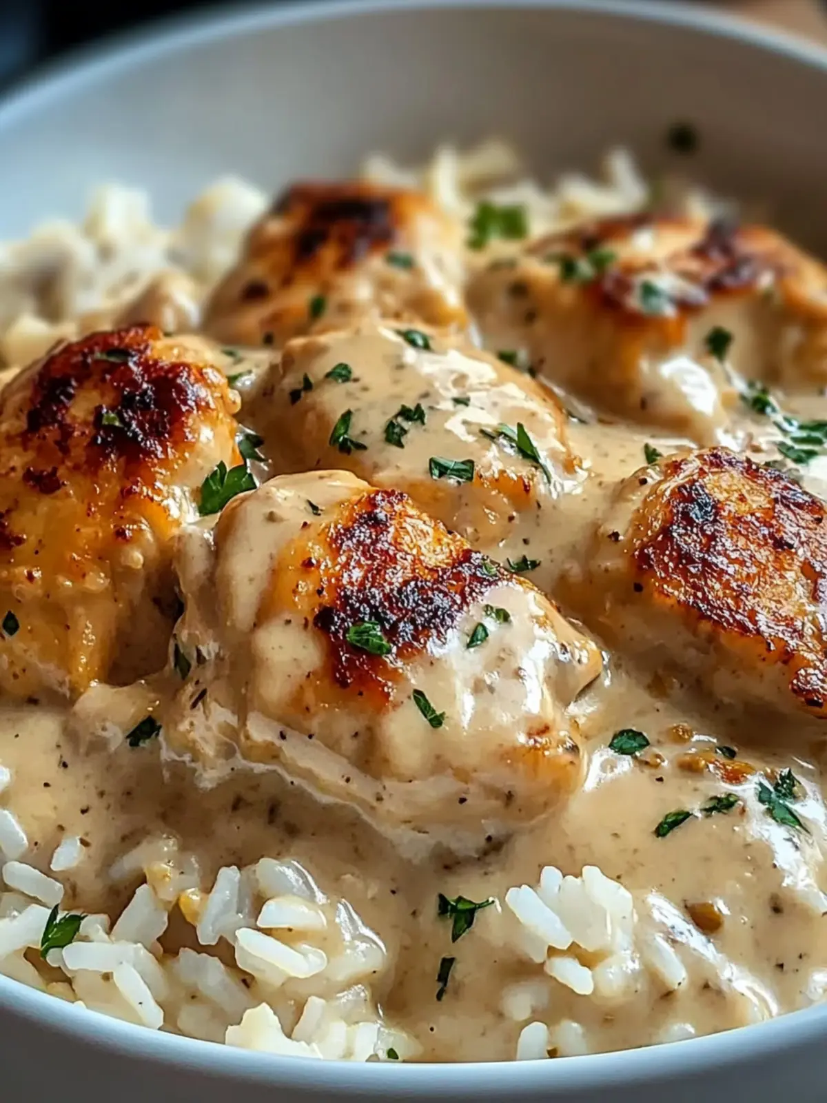 Creamy Smothered Chicken and Rice Casserole Delight 3 Creamy Smothered Chicken and Rice