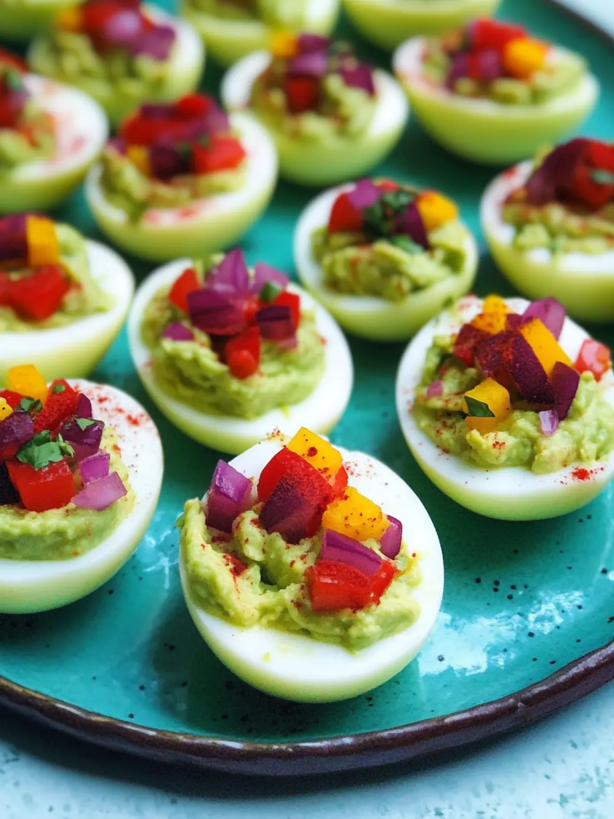 Pride Month Rainbow Guacamole Deviled Eggs to Dazzle You 4 Pride Month Rainbow Guacamole Deviled Eggs